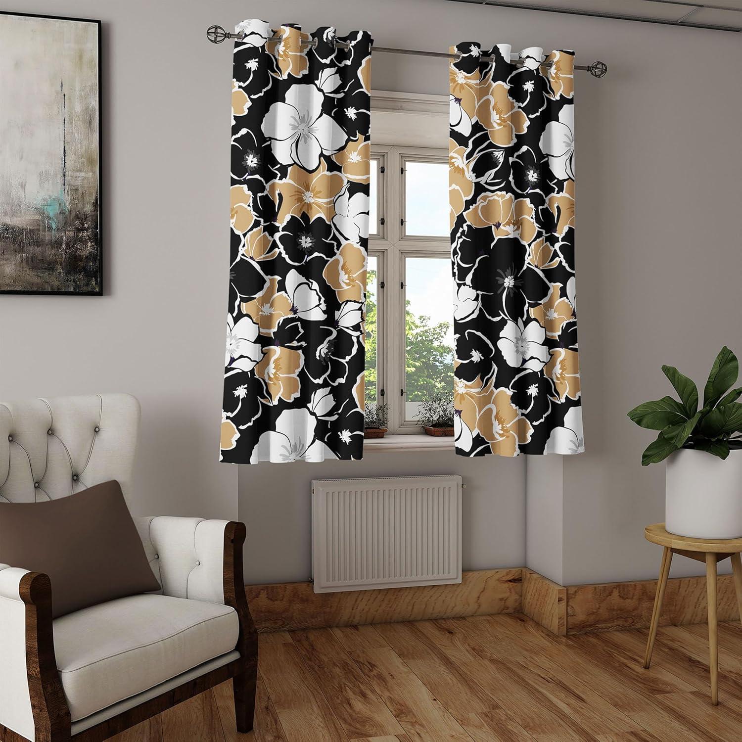 imageAmbesonne Moth Boho Grommet Curtain Neutral Chocolate Tones Wingy Animals with Cosmic Stars Moons and Stripes Print Decorative 2Panel Window Drapes for Bedroom Living Room 50quot x 72quot Sepia BeigeDark Mustard White