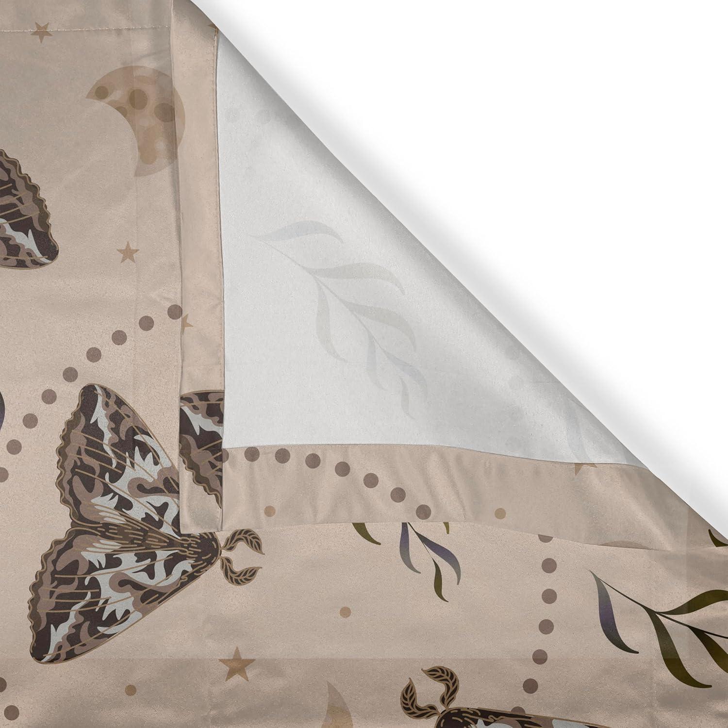 imageAmbesonne Moth Boho Grommet Curtain Neutral Chocolate Tones Wingy Animals with Cosmic Stars Moons and Stripes Print Decorative 2Panel Window Drapes for Bedroom Living Room 50quot x 72quot Sepia BeigePale Mustard Chocolate