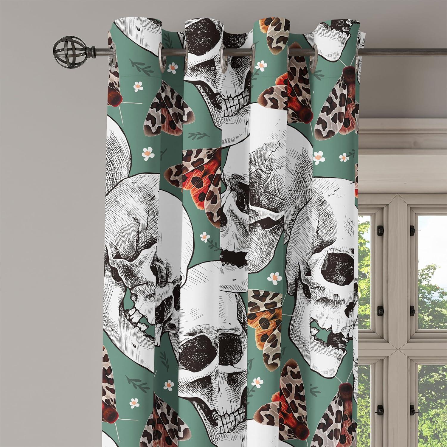 imageAmbesonne Moth Boho Grommet Curtain Neutral Chocolate Tones Wingy Animals with Cosmic Stars Moons and Stripes Print Decorative 2Panel Window Drapes for Bedroom Living Room 50quot x 72quot Sepia BeigeLaurel Green Off White