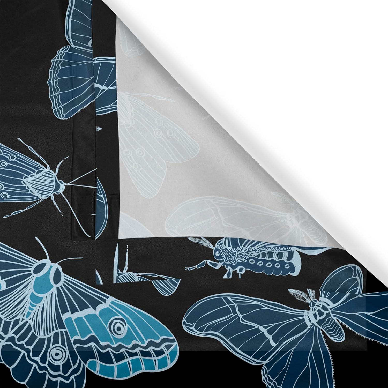 imageAmbesonne Moth Boho Grommet Curtain Neutral Chocolate Tones Wingy Animals with Cosmic Stars Moons and Stripes Print Decorative 2Panel Window Drapes for Bedroom Living Room 50quot x 72quot Sepia BeigeCharcoal Grey Sea Blue