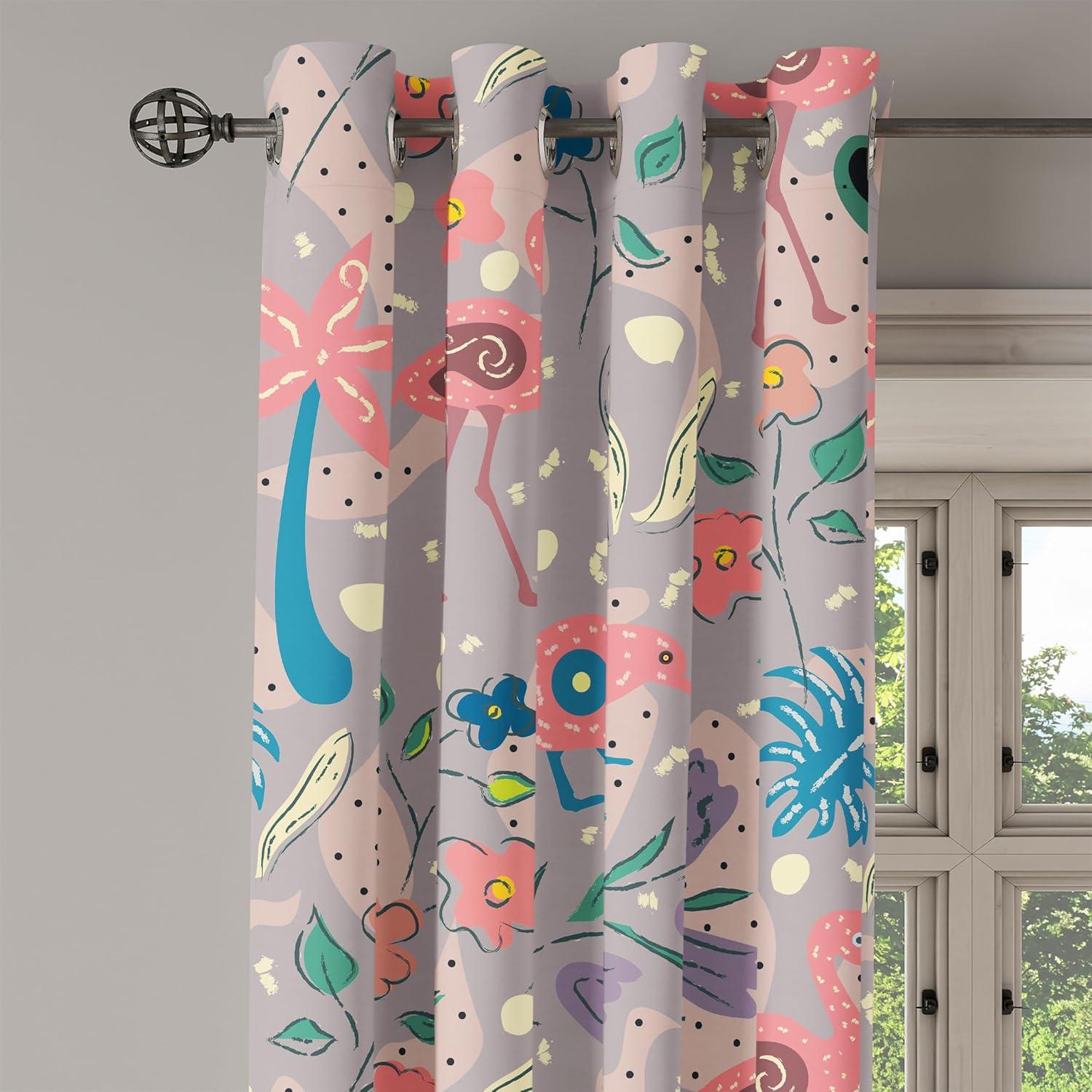 imageAmbesonne Moth Boho Grommet Curtain Neutral Chocolate Tones Wingy Animals with Cosmic Stars Moons and Stripes Print Decorative 2Panel Window Drapes for Bedroom Living Room 50quot x 72quot Sepia BeigeCoral and Dark Cadet Blue