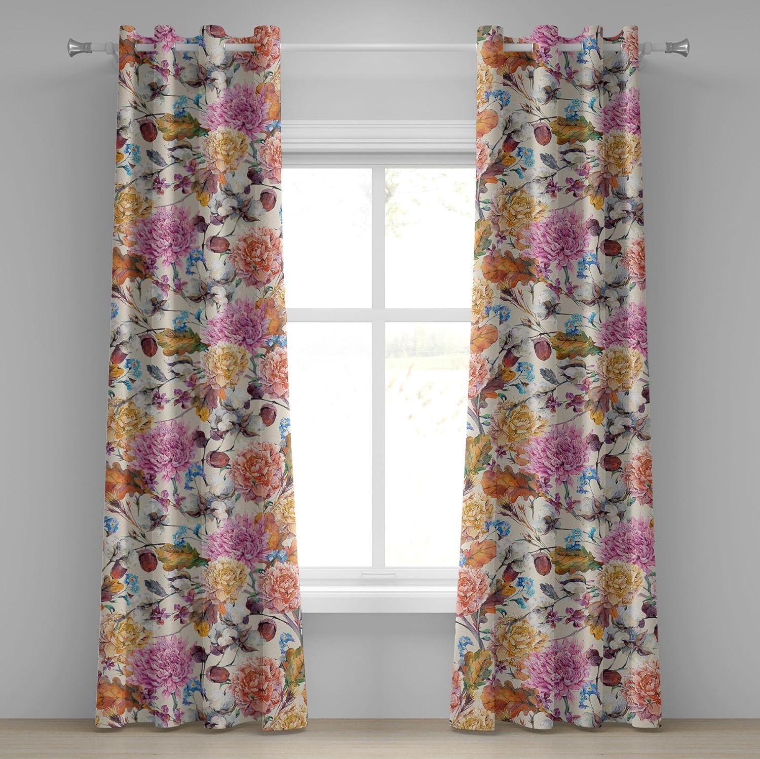 imageAmbesonne Moth Boho Grommet Curtain Neutral Chocolate Tones Wingy Animals with Cosmic Stars Moons and Stripes Print Decorative 2Panel Window Drapes for Bedroom Living Room 50quot x 72quot Sepia BeigeSand Brown and Grey Pink