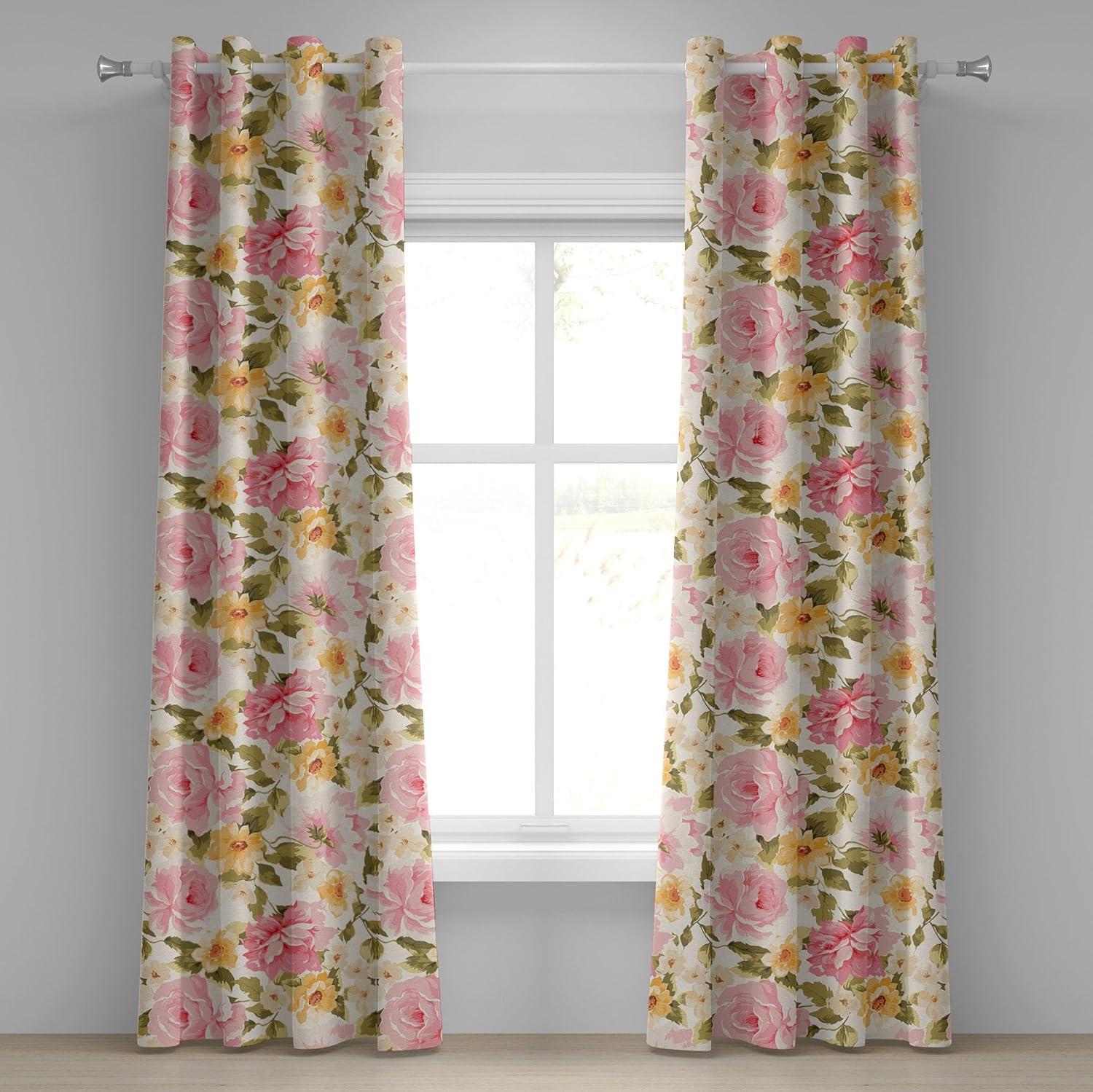imageAmbesonne Moth Boho Grommet Curtain Neutral Chocolate Tones Wingy Animals with Cosmic Stars Moons and Stripes Print Decorative 2Panel Window Drapes for Bedroom Living Room 50quot x 72quot Sepia BeigePastel Pink and Slate Brown