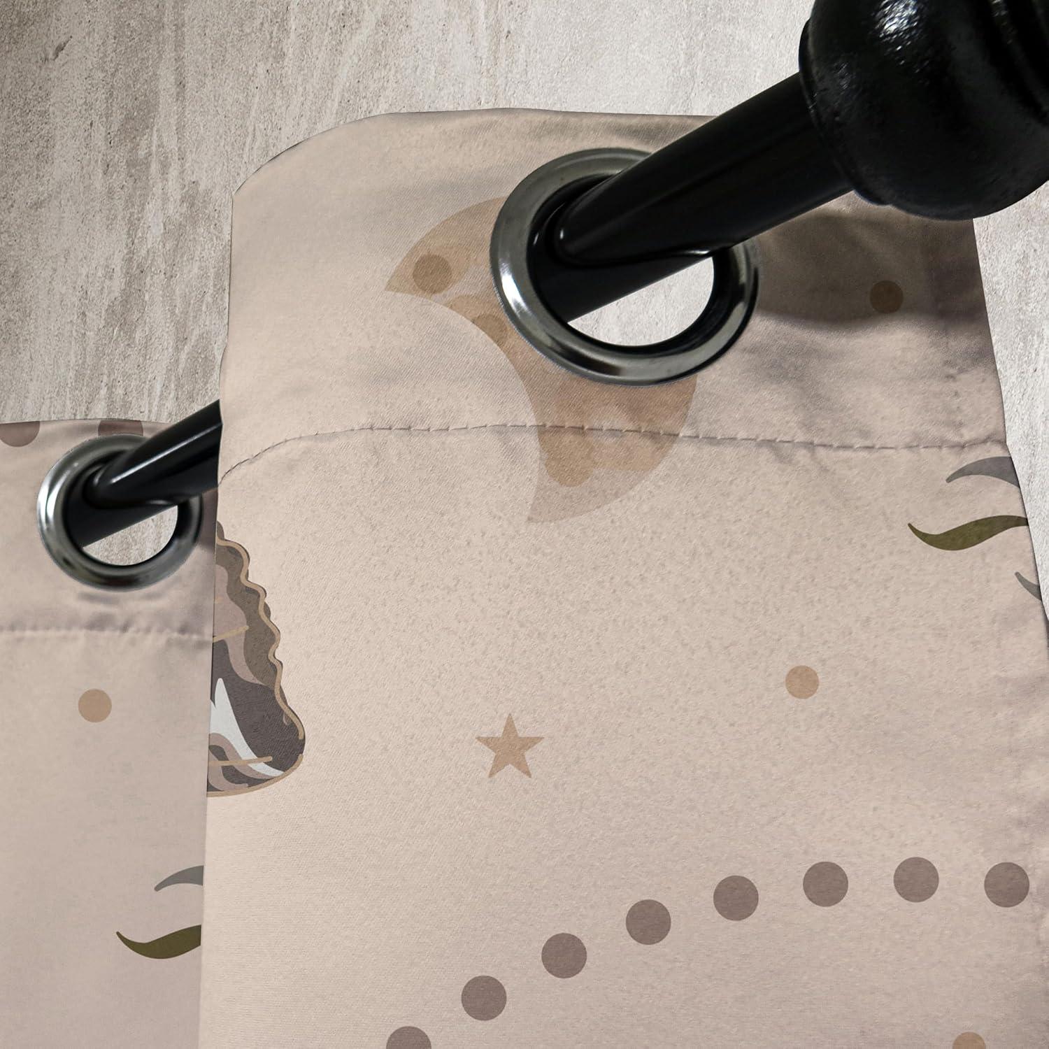 imageAmbesonne Moth Boho Grommet Curtain Neutral Chocolate Tones Wingy Animals with Cosmic Stars Moons and Stripes Print Decorative 2Panel Window Drapes for Bedroom Living Room 50quot x 72quot Sepia BeigePale Mustard Chocolate