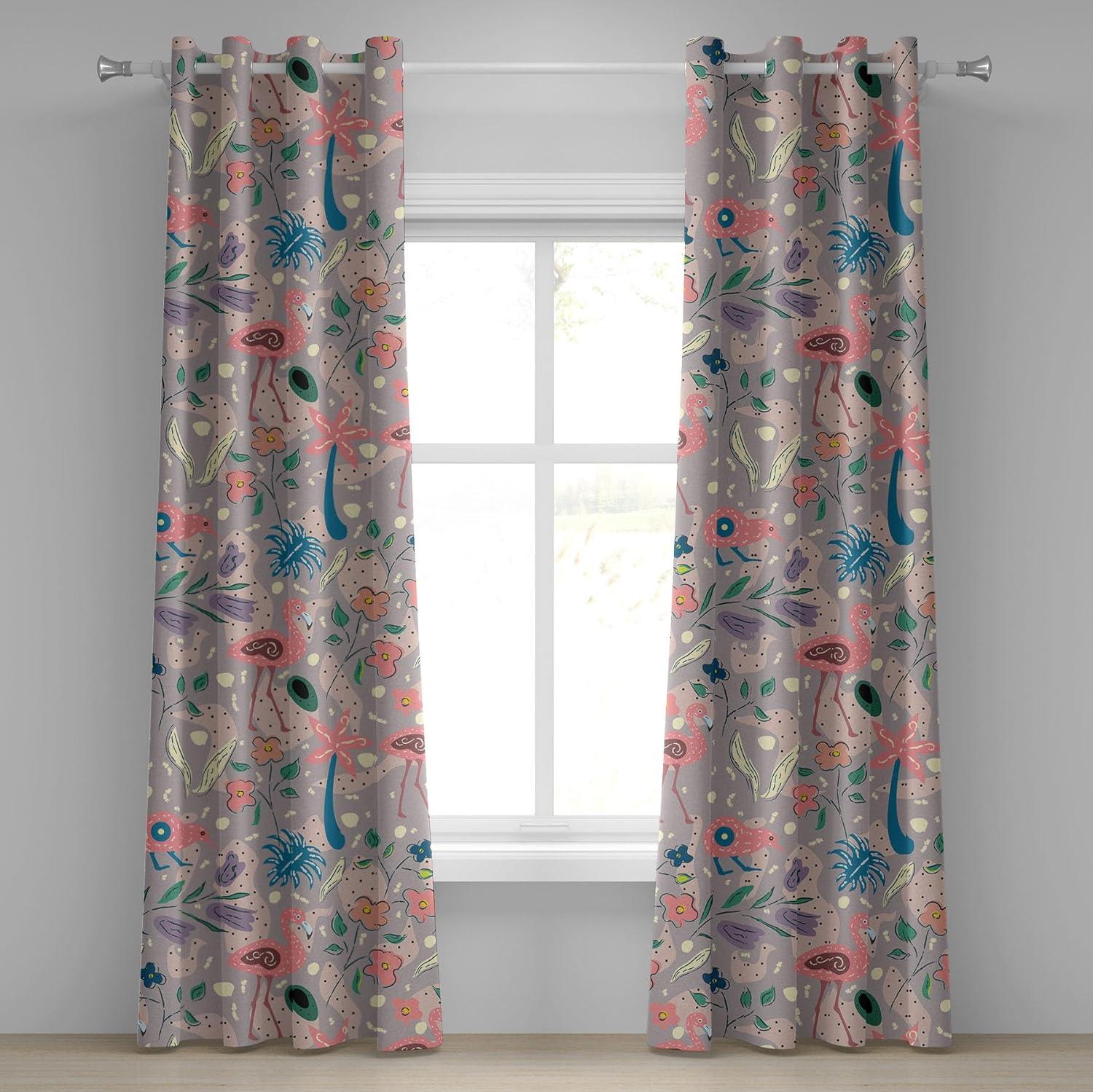 imageAmbesonne Moth Boho Grommet Curtain Neutral Chocolate Tones Wingy Animals with Cosmic Stars Moons and Stripes Print Decorative 2Panel Window Drapes for Bedroom Living Room 50quot x 72quot Sepia BeigeCoral and Dark Cadet Blue
