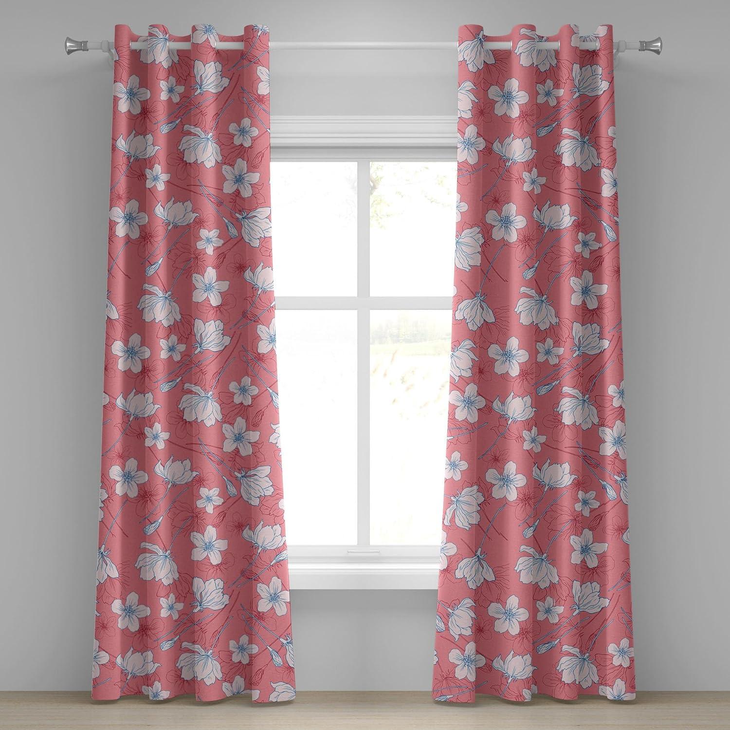 imageAmbesonne Moth Boho Grommet Curtain Neutral Chocolate Tones Wingy Animals with Cosmic Stars Moons and Stripes Print Decorative 2Panel Window Drapes for Bedroom Living Room 50quot x 72quot Sepia BeigePastel Pink and Blue Grey