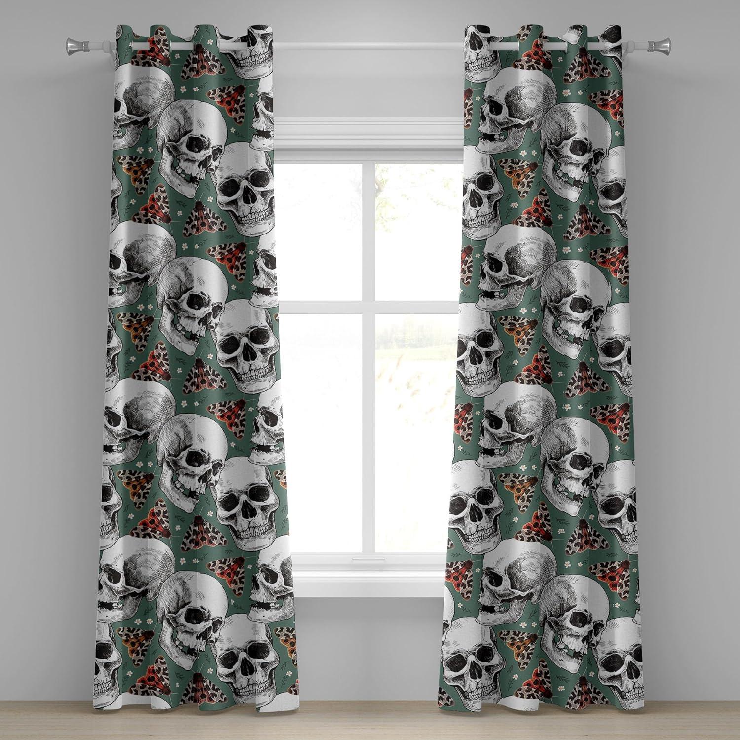imageAmbesonne Moth Boho Grommet Curtain Neutral Chocolate Tones Wingy Animals with Cosmic Stars Moons and Stripes Print Decorative 2Panel Window Drapes for Bedroom Living Room 50quot x 72quot Sepia BeigeLaurel Green Off White