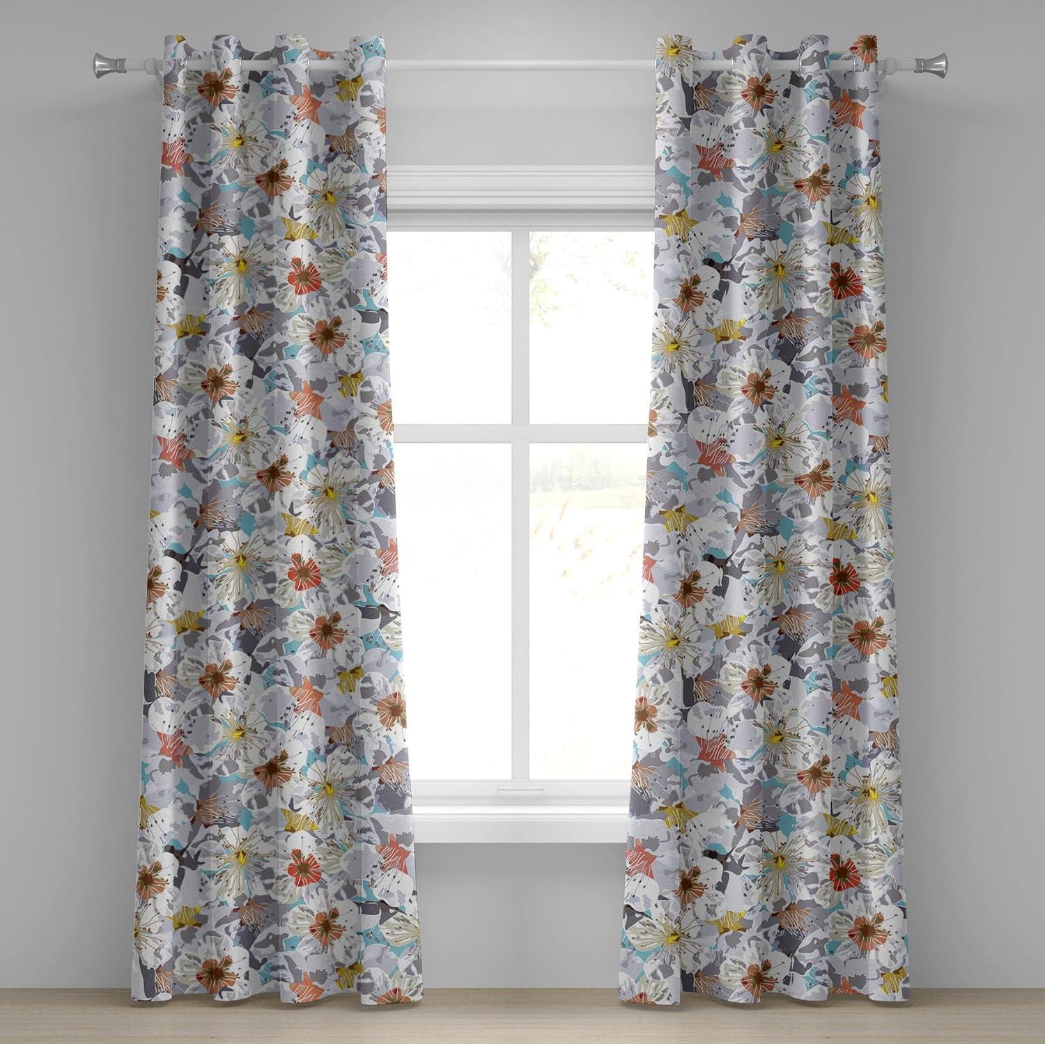 imageAmbesonne Moth Boho Grommet Curtain Neutral Chocolate Tones Wingy Animals with Cosmic Stars Moons and Stripes Print Decorative 2Panel Window Drapes for Bedroom Living Room 50quot x 72quot Sepia BeigeEarth Yellow and Slate Blue