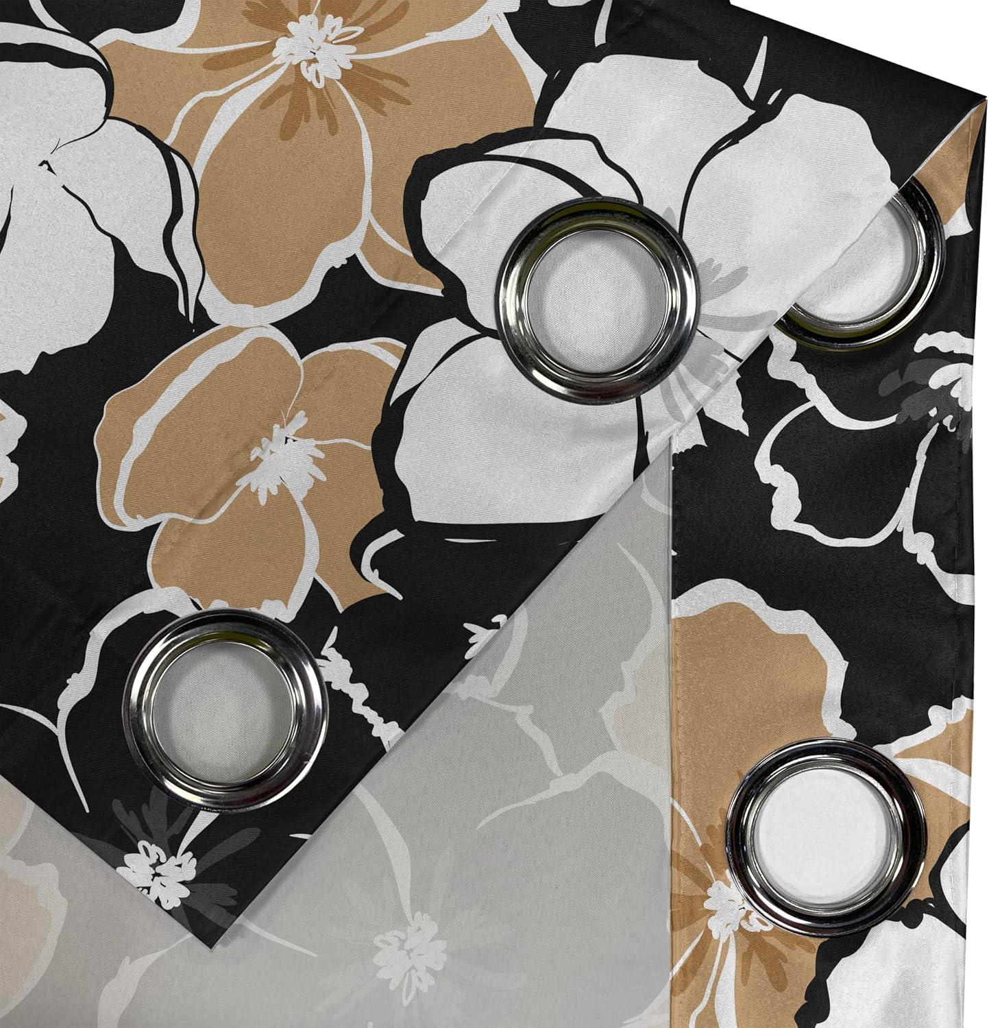 imageAmbesonne Moth Boho Grommet Curtain Neutral Chocolate Tones Wingy Animals with Cosmic Stars Moons and Stripes Print Decorative 2Panel Window Drapes for Bedroom Living Room 50quot x 72quot Sepia BeigeDark Mustard White