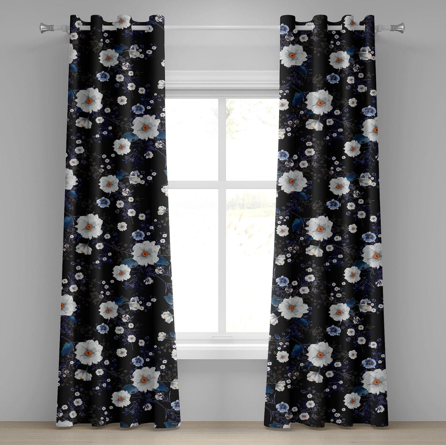 imageAmbesonne Moth Boho Grommet Curtain Neutral Chocolate Tones Wingy Animals with Cosmic Stars Moons and Stripes Print Decorative 2Panel Window Drapes for Bedroom Living Room 50quot x 72quot Sepia BeigeDark Orange Night Blue