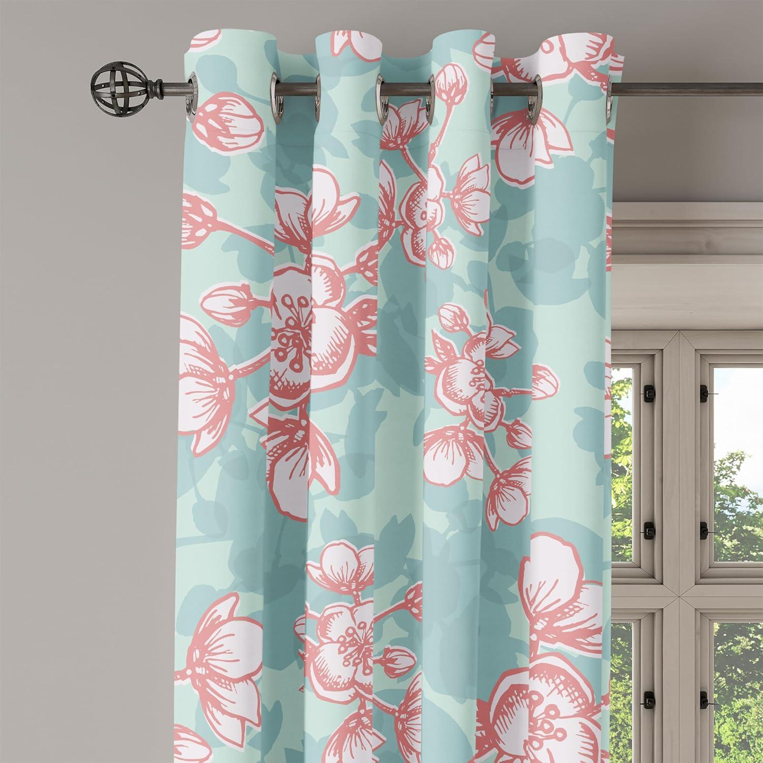 imageAmbesonne Moth Boho Grommet Curtain Neutral Chocolate Tones Wingy Animals with Cosmic Stars Moons and Stripes Print Decorative 2Panel Window Drapes for Bedroom Living Room 50quot x 72quot Sepia BeigePale Seafoam Coral and White