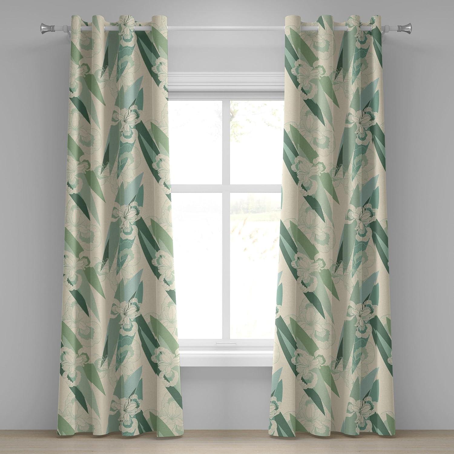 imageAmbesonne Moth Boho Grommet Curtain Neutral Chocolate Tones Wingy Animals with Cosmic Stars Moons and Stripes Print Decorative 2Panel Window Drapes for Bedroom Living Room 50quot x 72quot Sepia BeigeLaurel Green Pale Seafoam