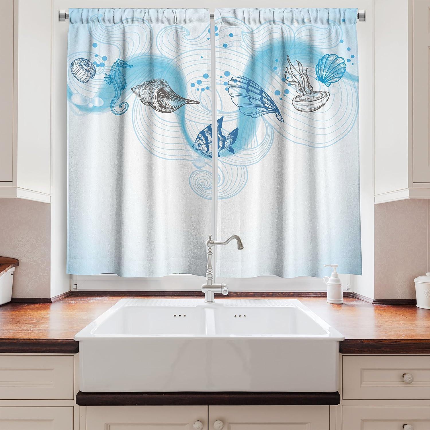 imageAmbesonne Retro Kitchen Curtains Classical Plaid Pattern Scottish Striped Tartan Traditional Graphic Illustration Window Drapes 2 Panel Set for Kitchen Cafe Decor 55quot X 39quot Vermilion BlackBlue Grey