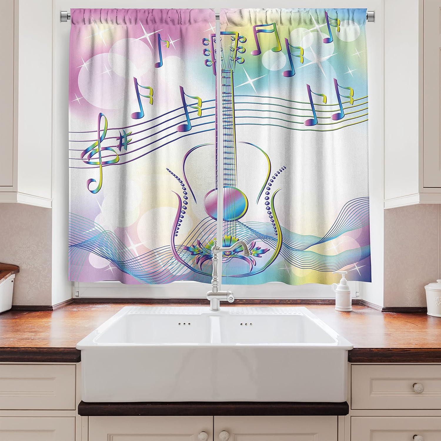 imageAmbesonne Retro Kitchen Curtains Classical Plaid Pattern Scottish Striped Tartan Traditional Graphic Illustration Window Drapes 2 Panel Set for Kitchen Cafe Decor 55quot X 39quot Vermilion BlackPale Blue Pink and White