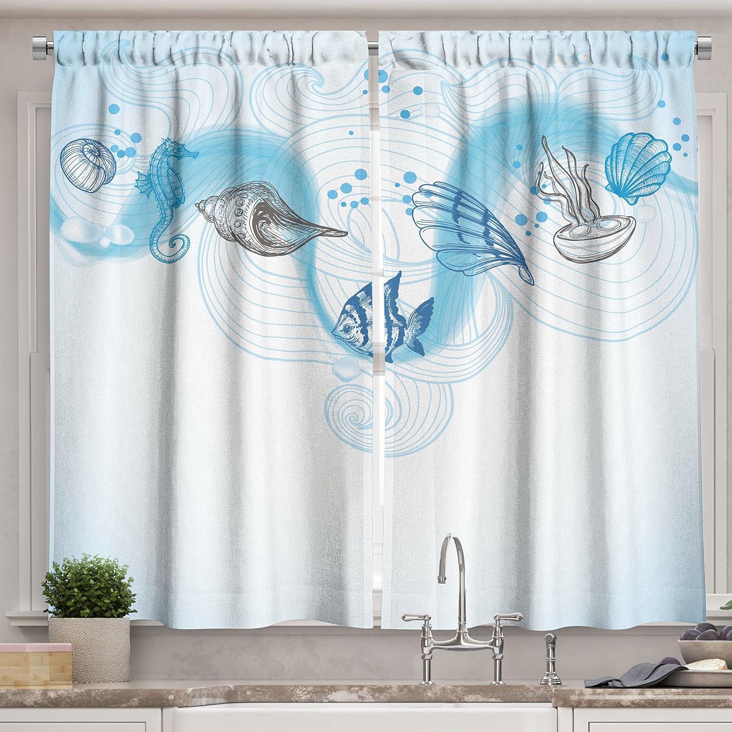 imageAmbesonne Retro Kitchen Curtains Classical Plaid Pattern Scottish Striped Tartan Traditional Graphic Illustration Window Drapes 2 Panel Set for Kitchen Cafe Decor 55quot X 39quot Vermilion BlackBlue Grey