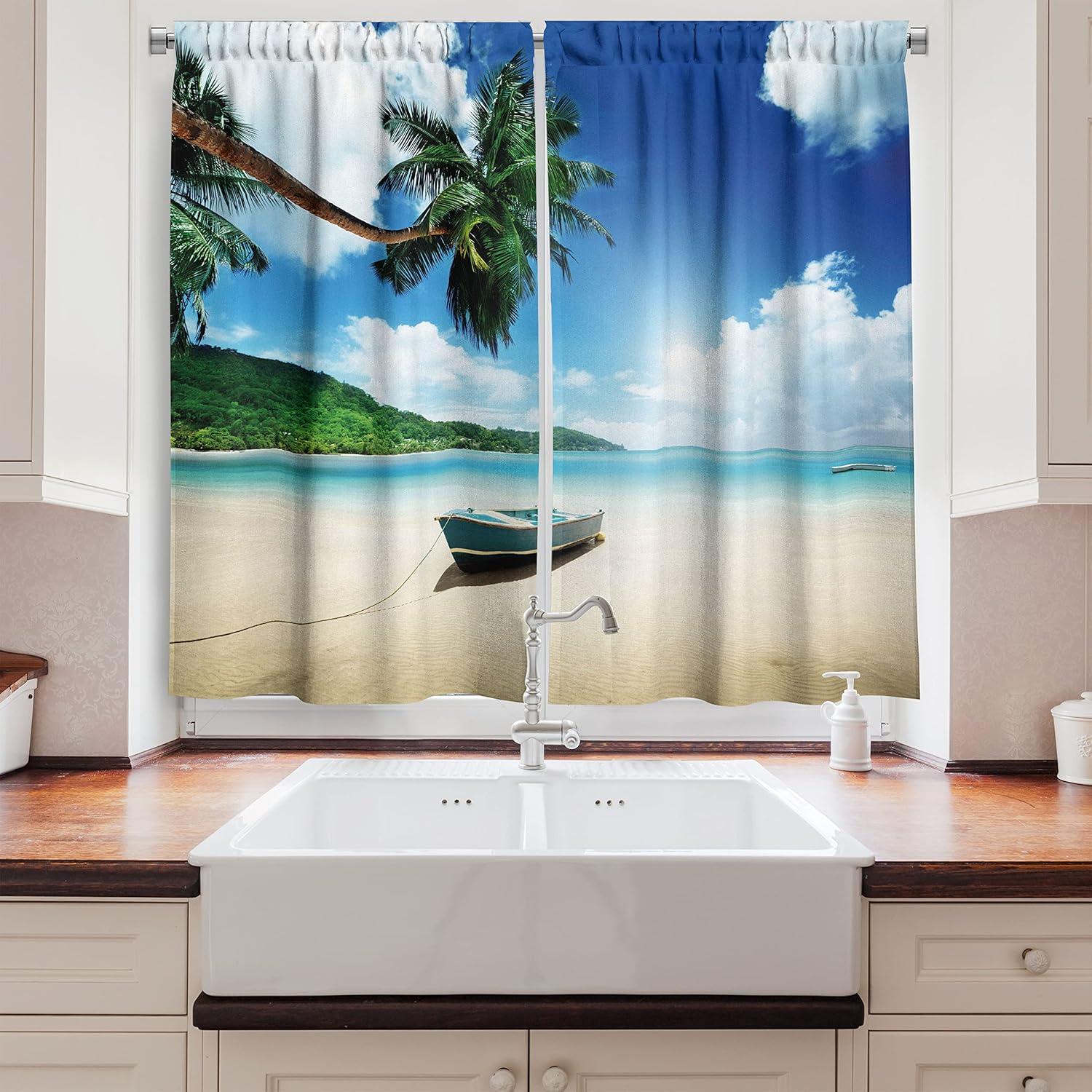 imageAmbesonne Retro Kitchen Curtains Classical Plaid Pattern Scottish Striped Tartan Traditional Graphic Illustration Window Drapes 2 Panel Set for Kitchen Cafe Decor 55quot X 39quot Vermilion BlackBeige Hunter Green Blue