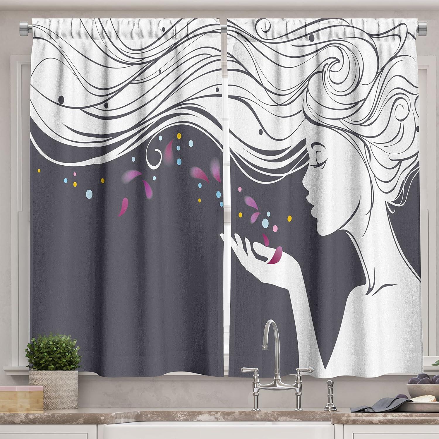 imageAmbesonne Retro Kitchen Curtains Classical Plaid Pattern Scottish Striped Tartan Traditional Graphic Illustration Window Drapes 2 Panel Set for Kitchen Cafe Decor 55quot X 39quot Vermilion BlackWhite Grey