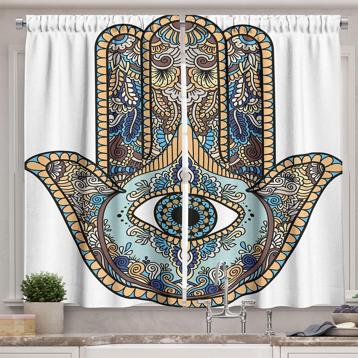 imageAmbesonne Retro Kitchen Curtains Classical Plaid Pattern Scottish Striped Tartan Traditional Graphic Illustration Window Drapes 2 Panel Set for Kitchen Cafe Decor 55quot X 39quot Vermilion BlackDark Cream
