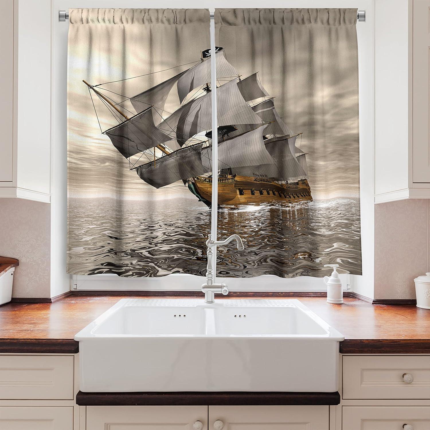 imageAmbesonne Retro Kitchen Curtains Classical Plaid Pattern Scottish Striped Tartan Traditional Graphic Illustration Window Drapes 2 Panel Set for Kitchen Cafe Decor 55quot X 39quot Vermilion BlackCoffee Grey