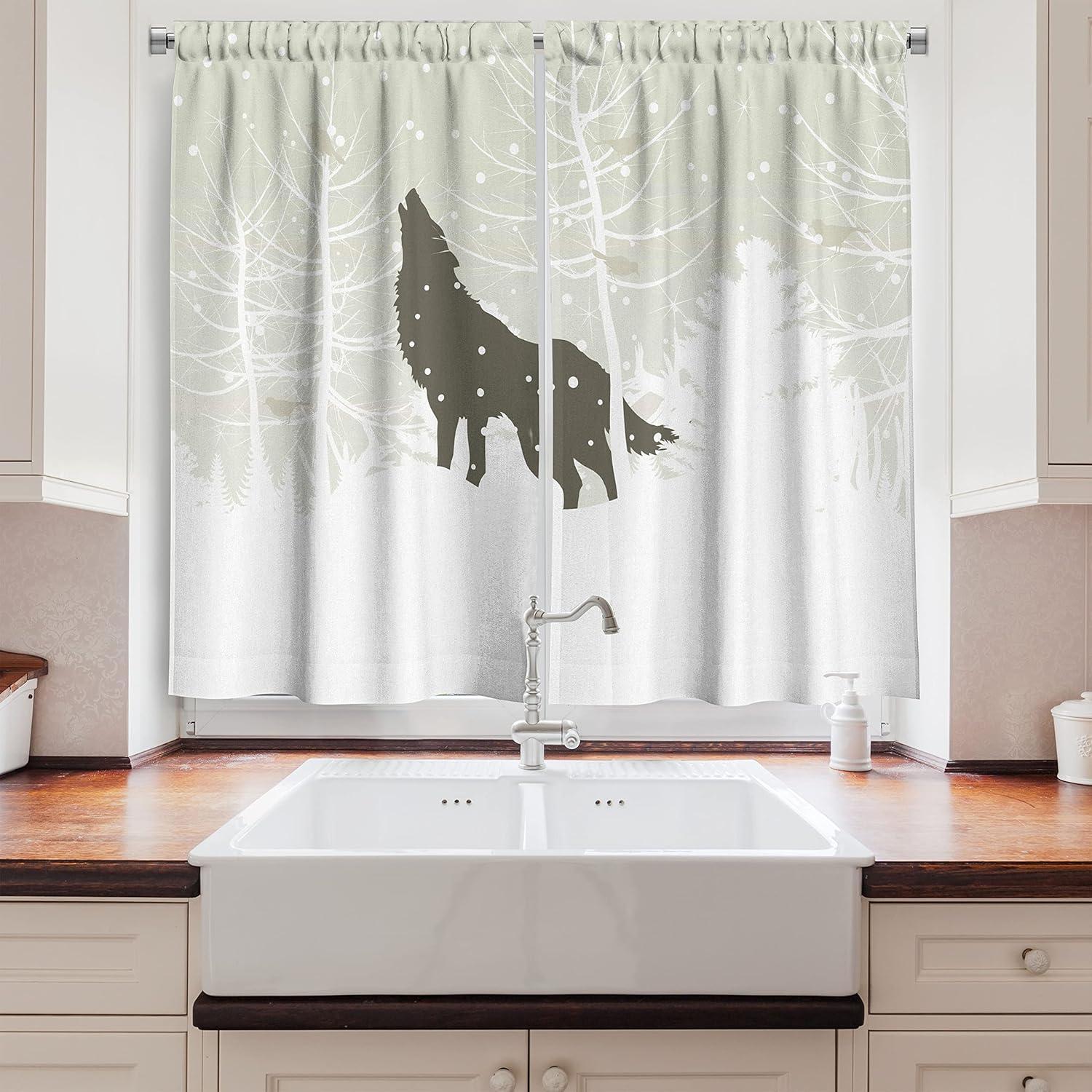 imageAmbesonne Retro Kitchen Curtains Classical Plaid Pattern Scottish Striped Tartan Traditional Graphic Illustration Window Drapes 2 Panel Set for Kitchen Cafe Decor 55quot X 39quot Vermilion BlackEggshell Army Green White