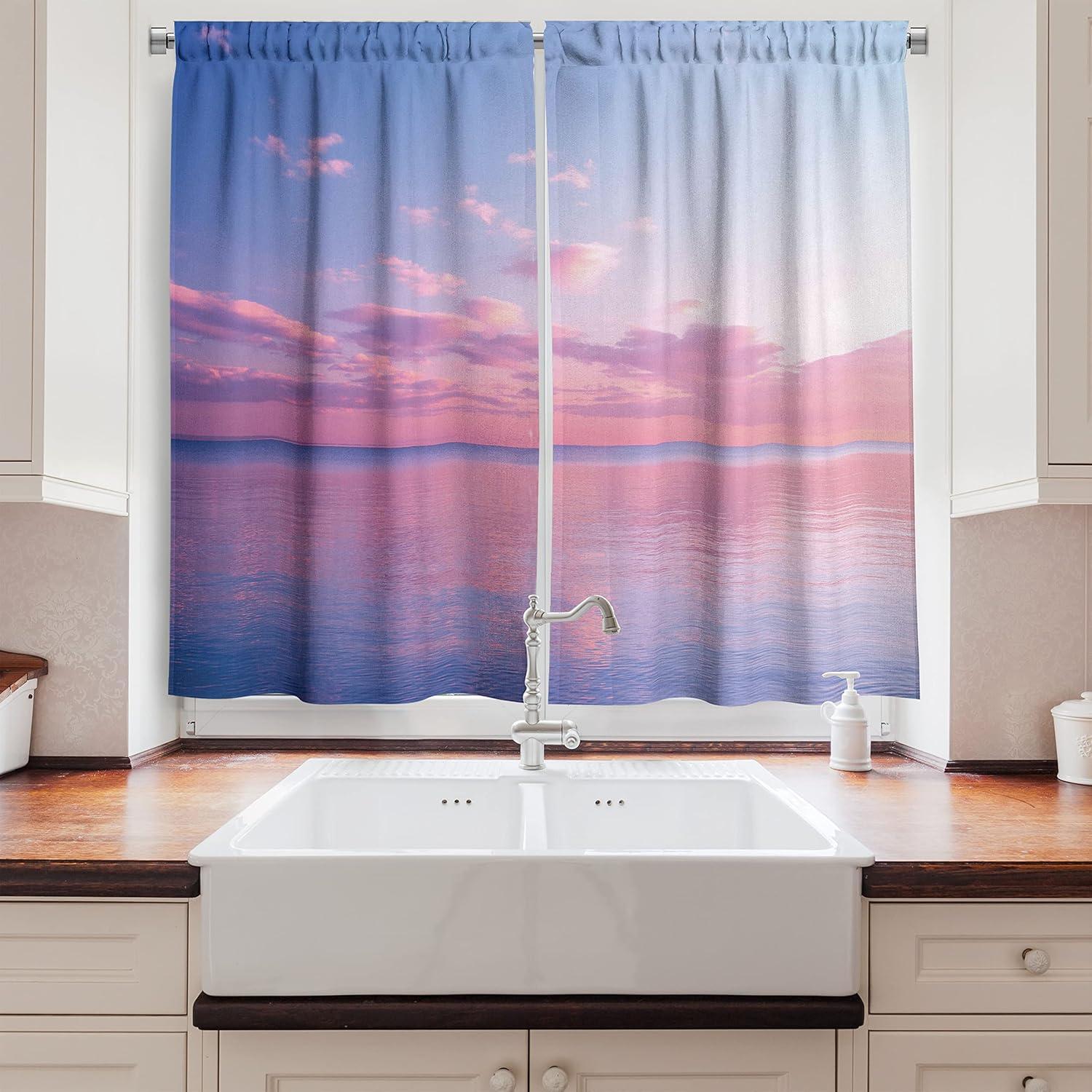 imageAmbesonne Retro Kitchen Curtains Classical Plaid Pattern Scottish Striped Tartan Traditional Graphic Illustration Window Drapes 2 Panel Set for Kitchen Cafe Decor 55quot X 39quot Vermilion BlackPink Blue