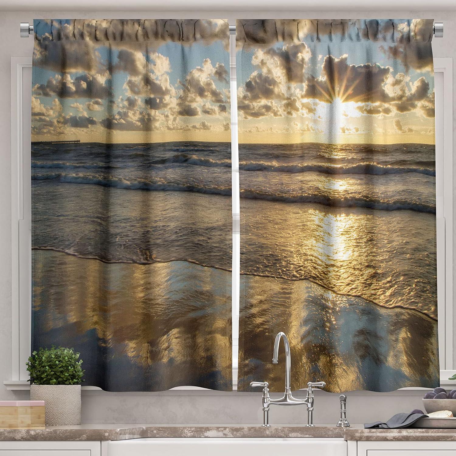 imageAmbesonne Retro Kitchen Curtains Classical Plaid Pattern Scottish Striped Tartan Traditional Graphic Illustration Window Drapes 2 Panel Set for Kitchen Cafe Decor 55quot X 39quot Vermilion BlackYellow Sepia