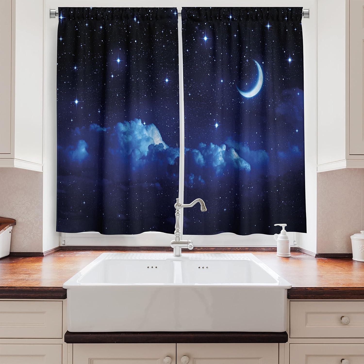 imageAmbesonne Retro Kitchen Curtains Classical Plaid Pattern Scottish Striped Tartan Traditional Graphic Illustration Window Drapes 2 Panel Set for Kitchen Cafe Decor 55quot X 39quot Vermilion BlackDark Blue and White