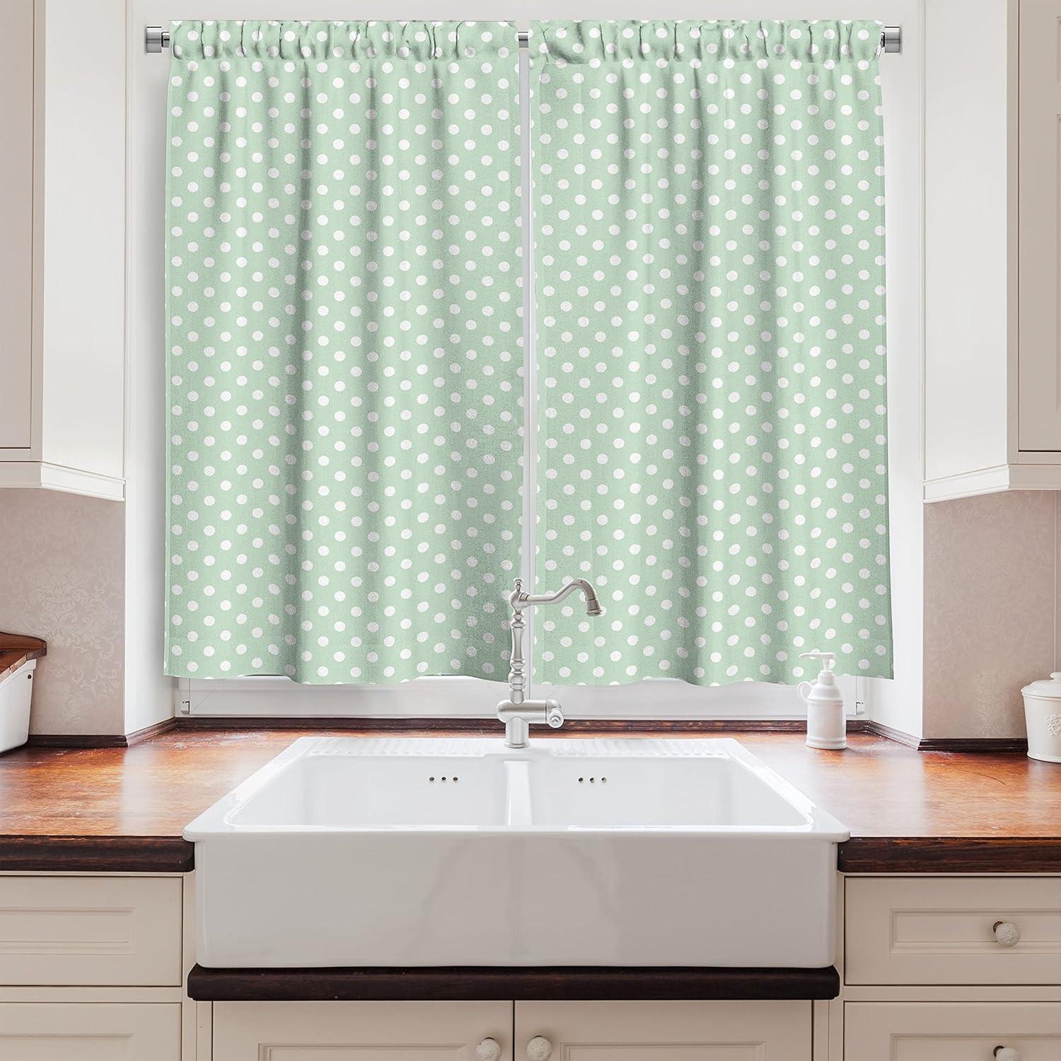 imageAmbesonne Retro Kitchen Curtains Classical Plaid Pattern Scottish Striped Tartan Traditional Graphic Illustration Window Drapes 2 Panel Set for Kitchen Cafe Decor 55quot X 39quot Vermilion BlackGreen White