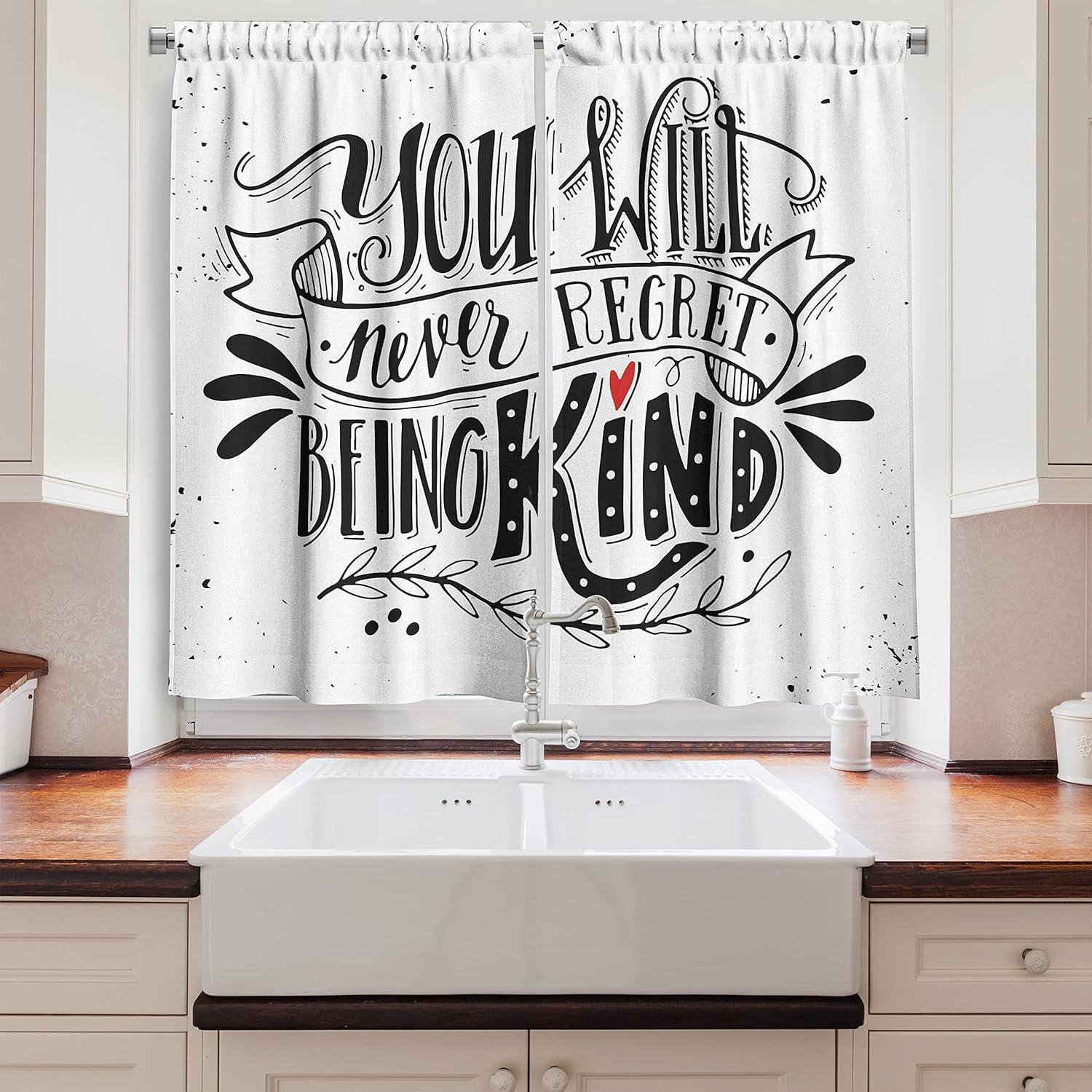 imageAmbesonne Retro Kitchen Curtains Classical Plaid Pattern Scottish Striped Tartan Traditional Graphic Illustration Window Drapes 2 Panel Set for Kitchen Cafe Decor 55quot X 39quot Vermilion BlackBlack White
