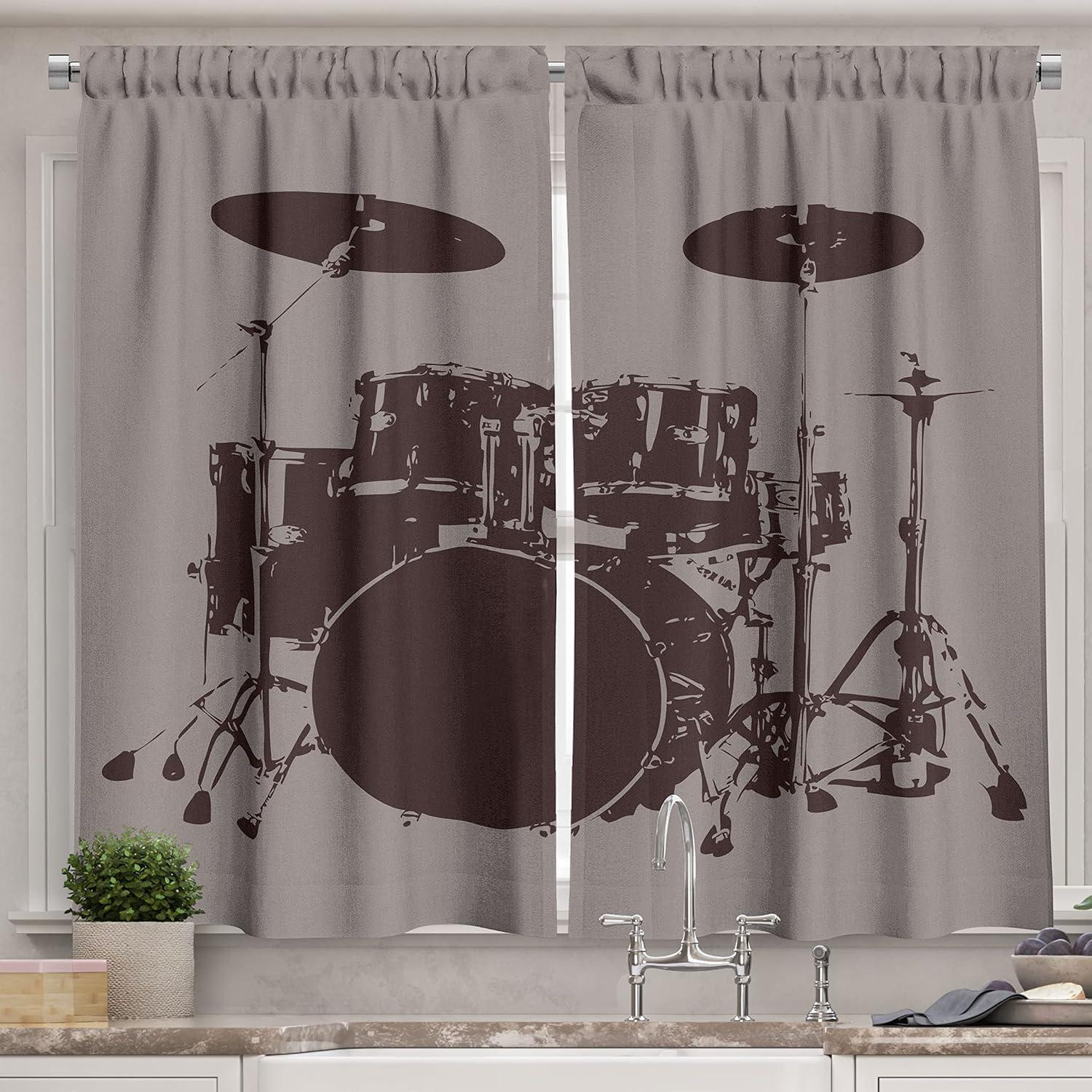 imageAmbesonne Retro Kitchen Curtains Classical Plaid Pattern Scottish Striped Tartan Traditional Graphic Illustration Window Drapes 2 Panel Set for Kitchen Cafe Decor 55quot X 39quot Vermilion BlackPale Sage Green and Green Brown