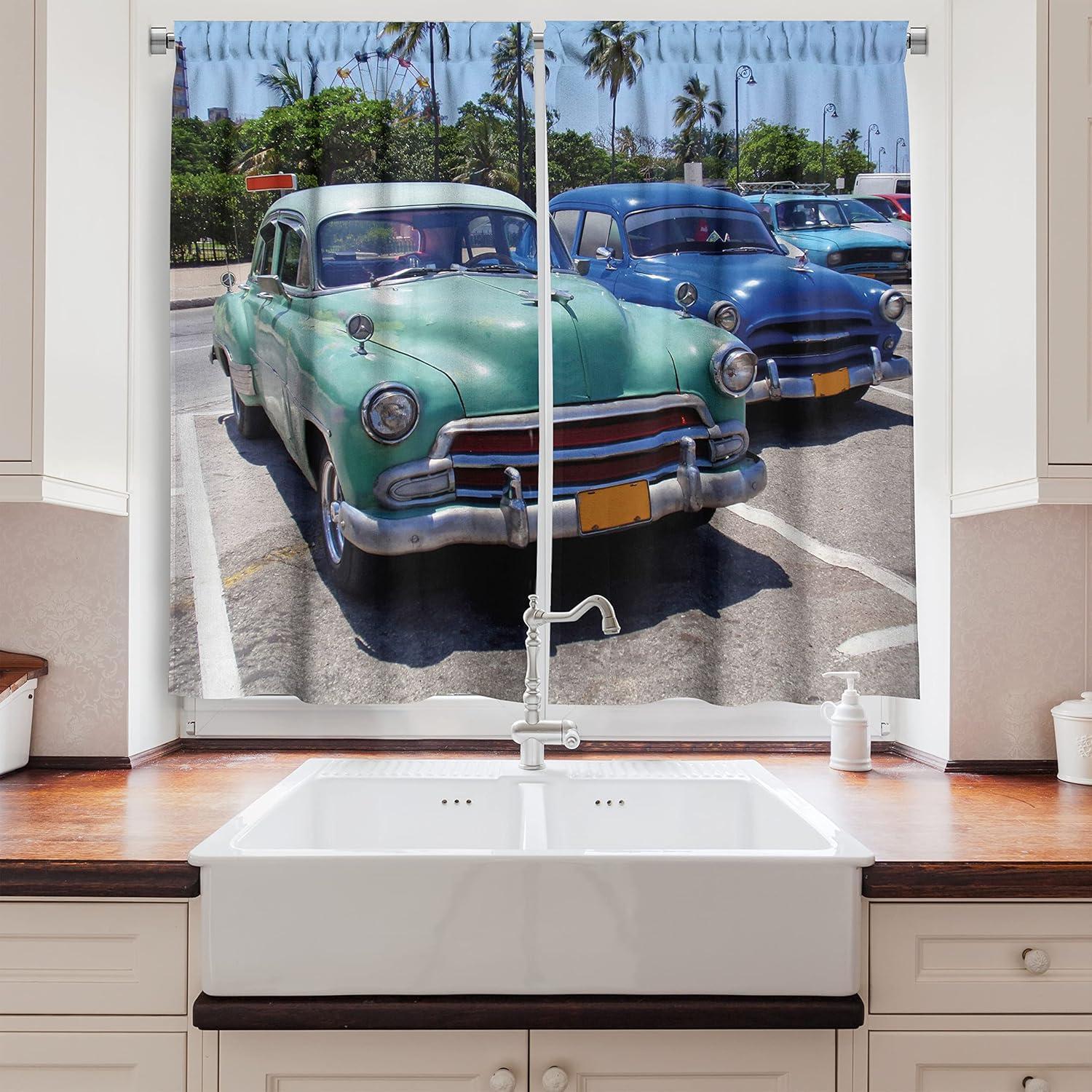 imageAmbesonne Retro Kitchen Curtains Classical Plaid Pattern Scottish Striped Tartan Traditional Graphic Illustration Window Drapes 2 Panel Set for Kitchen Cafe Decor 55quot X 39quot Vermilion BlackMulti Color