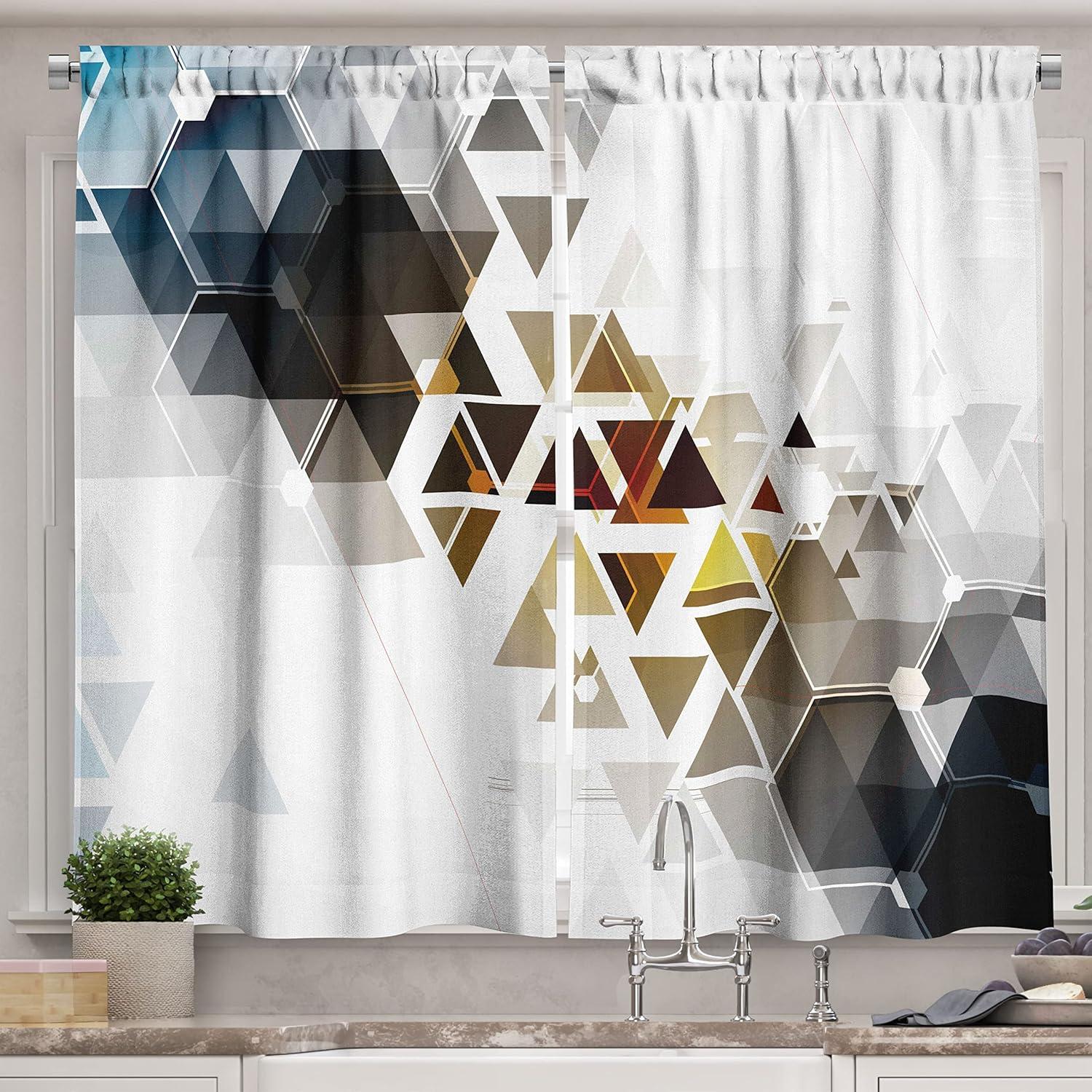 imageAmbesonne Retro Kitchen Curtains Classical Plaid Pattern Scottish Striped Tartan Traditional Graphic Illustration Window Drapes 2 Panel Set for Kitchen Cafe Decor 55quot X 39quot Vermilion BlackBrown Blue