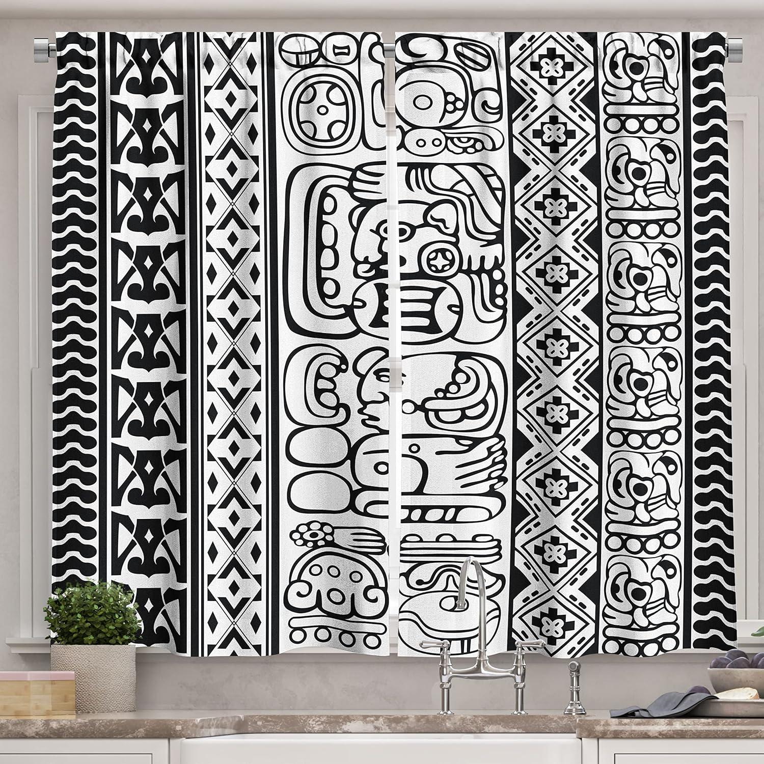 imageAmbesonne Retro Kitchen Curtains Classical Plaid Pattern Scottish Striped Tartan Traditional Graphic Illustration Window Drapes 2 Panel Set for Kitchen Cafe Decor 55quot X 39quot Vermilion BlackWhite and Black