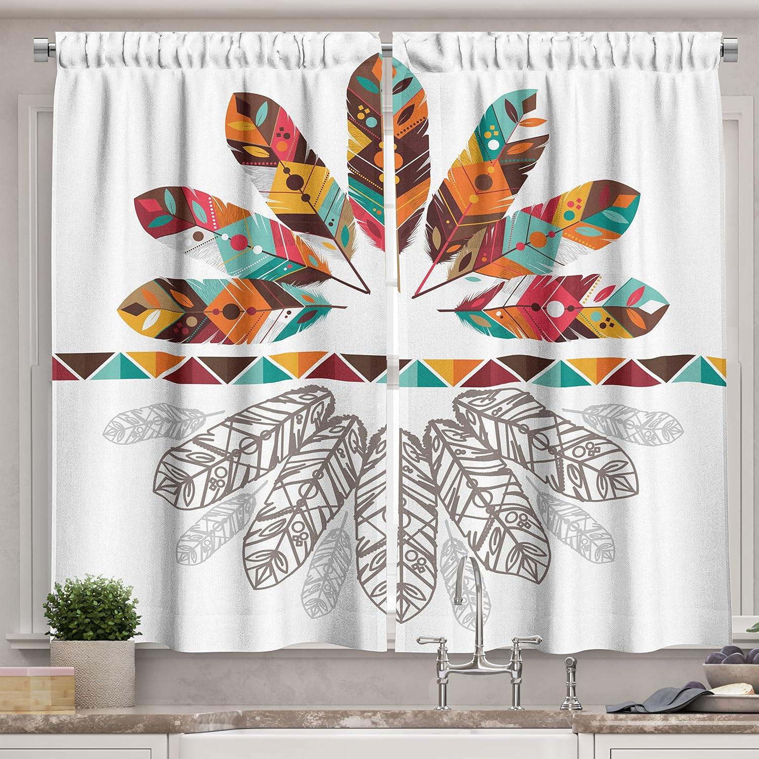imageAmbesonne Retro Kitchen Curtains Classical Plaid Pattern Scottish Striped Tartan Traditional Graphic Illustration Window Drapes 2 Panel Set for Kitchen Cafe Decor 55quot X 39quot Vermilion BlackBrown Orange