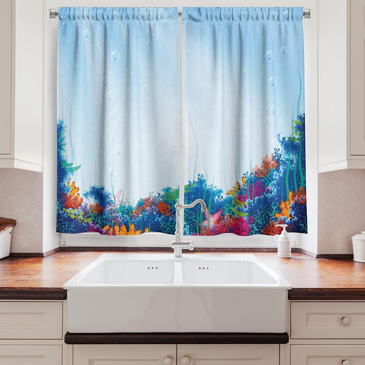 imageAmbesonne Retro Kitchen Curtains Classical Plaid Pattern Scottish Striped Tartan Traditional Graphic Illustration Window Drapes 2 Panel Set for Kitchen Cafe Decor 55quot X 39quot Vermilion BlackOrange Pink