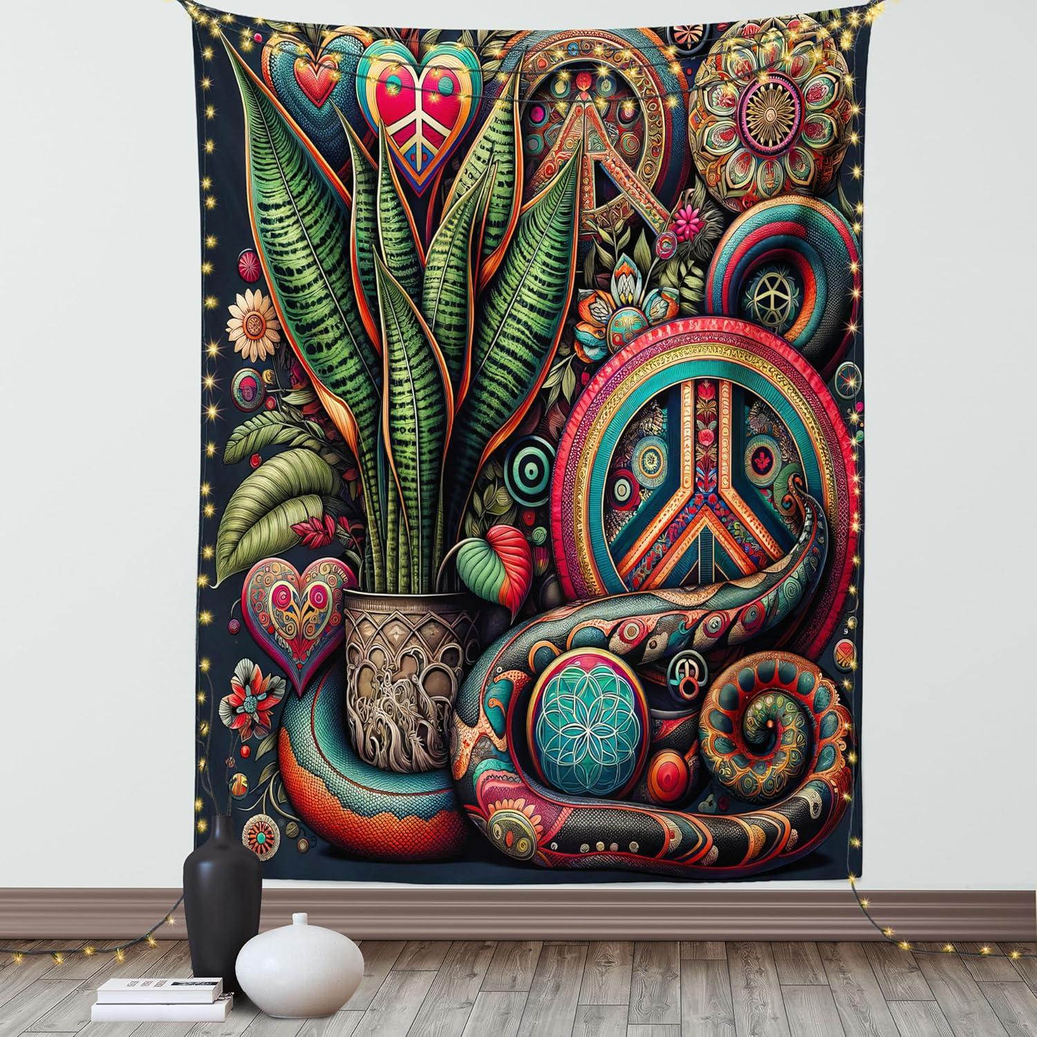 imageAmbesonne Rustic Tapestry Close Line of Poppy Petals Field Meadow Summer Holiday Sun Plant Floral Theme Wide Wall Hanging for Bedroom Living Room Dorm 60quot X 40quot Orange BrownFern Green Teal Dark Pink