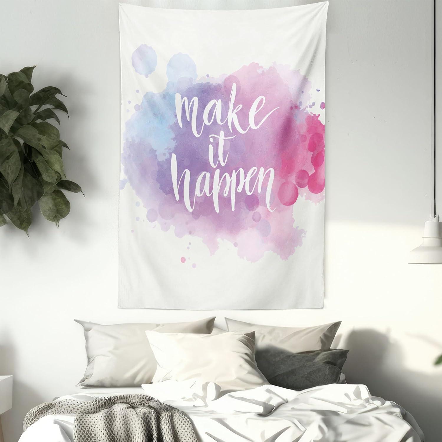 imageAmbesonne Rustic Tapestry Close Line of Poppy Petals Field Meadow Summer Holiday Sun Plant Floral Theme Wide Wall Hanging for Bedroom Living Room Dorm 60quot X 40quot Orange BrownBlue Fuchsia
