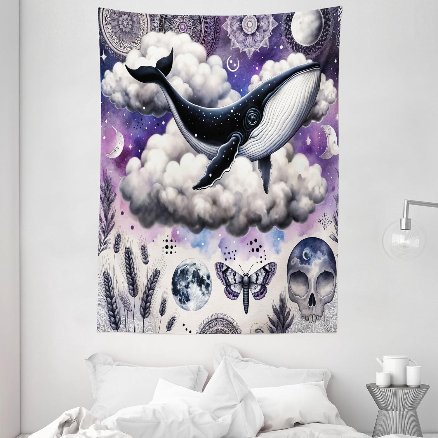 imageAmbesonne Rustic Tapestry Close Line of Poppy Petals Field Meadow Summer Holiday Sun Plant Floral Theme Wide Wall Hanging for Bedroom Living Room Dorm 60quot X 40quot Orange BrownLavender Dark Indigo