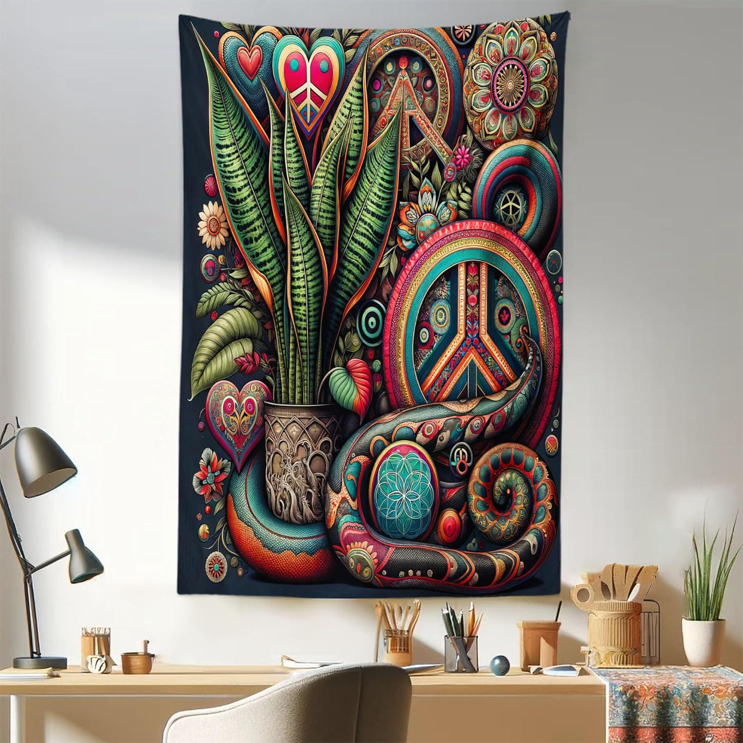 imageAmbesonne Rustic Tapestry Close Line of Poppy Petals Field Meadow Summer Holiday Sun Plant Floral Theme Wide Wall Hanging for Bedroom Living Room Dorm 60quot X 40quot Orange BrownFern Green Teal Dark Pink