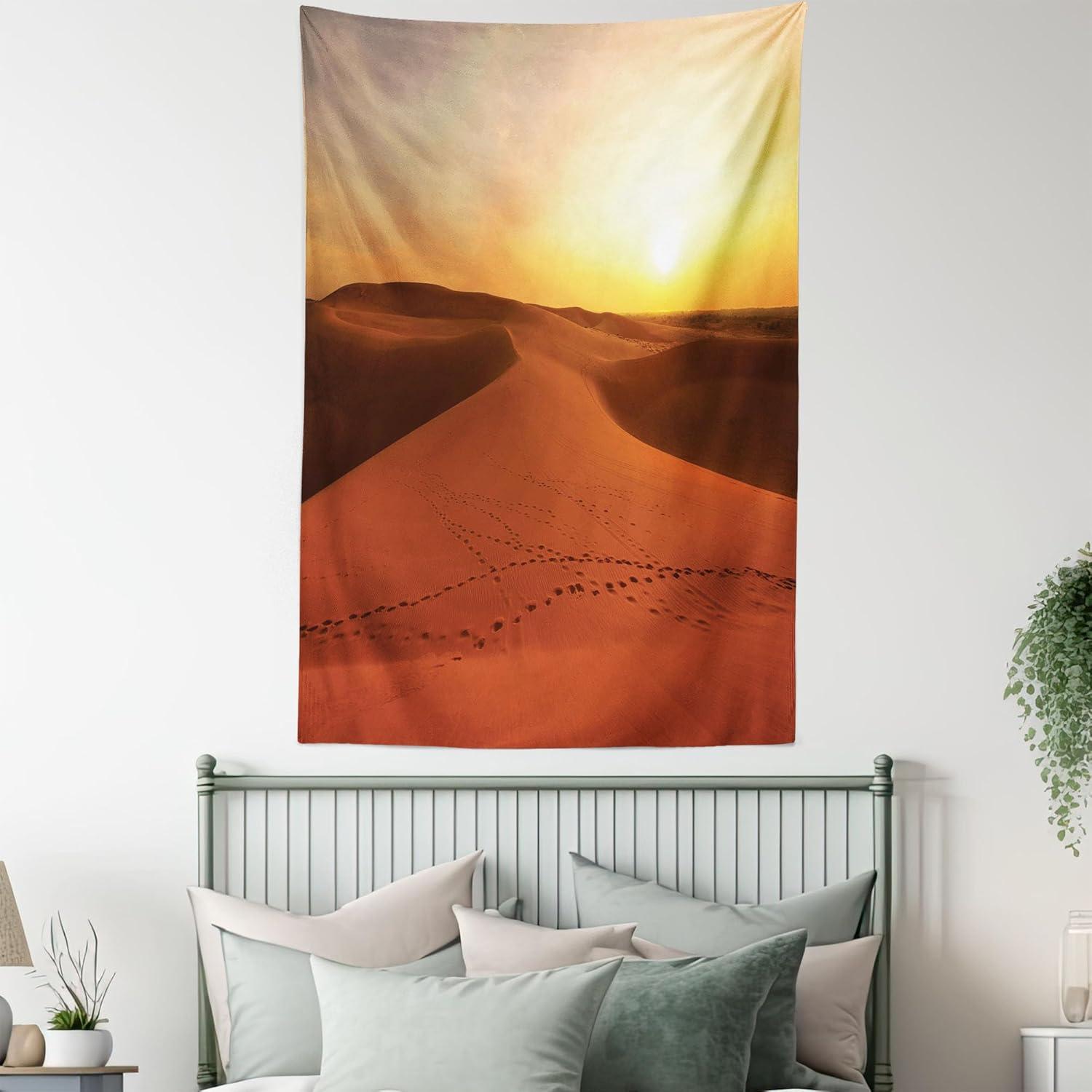 imageAmbesonne Rustic Tapestry Close Line of Poppy Petals Field Meadow Summer Holiday Sun Plant Floral Theme Wide Wall Hanging for Bedroom Living Room Dorm 60quot X 40quot Orange BrownDark Orange Yellow