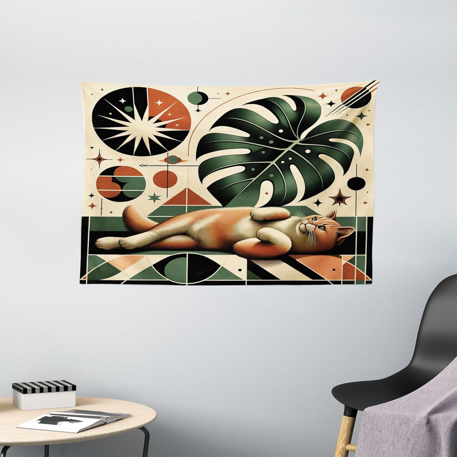 imageAmbesonne Rustic Tapestry Close Line of Poppy Petals Field Meadow Summer Holiday Sun Plant Floral Theme Wide Wall Hanging for Bedroom Living Room Dorm 60quot X 40quot Orange BrownEmerald Orange Beige
