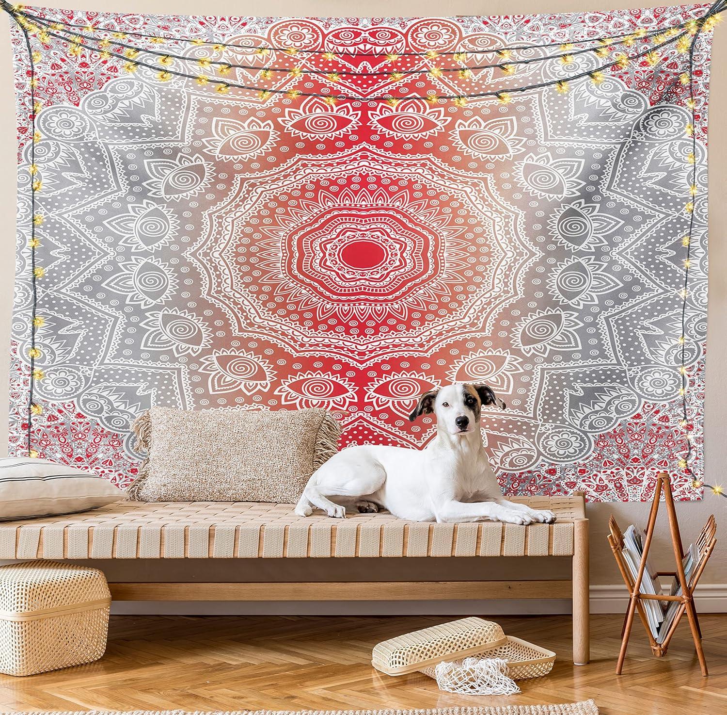 imageAmbesonne Rustic Tapestry Close Line of Poppy Petals Field Meadow Summer Holiday Sun Plant Floral Theme Wide Wall Hanging for Bedroom Living Room Dorm 60quot X 40quot Orange BrownGrey Red