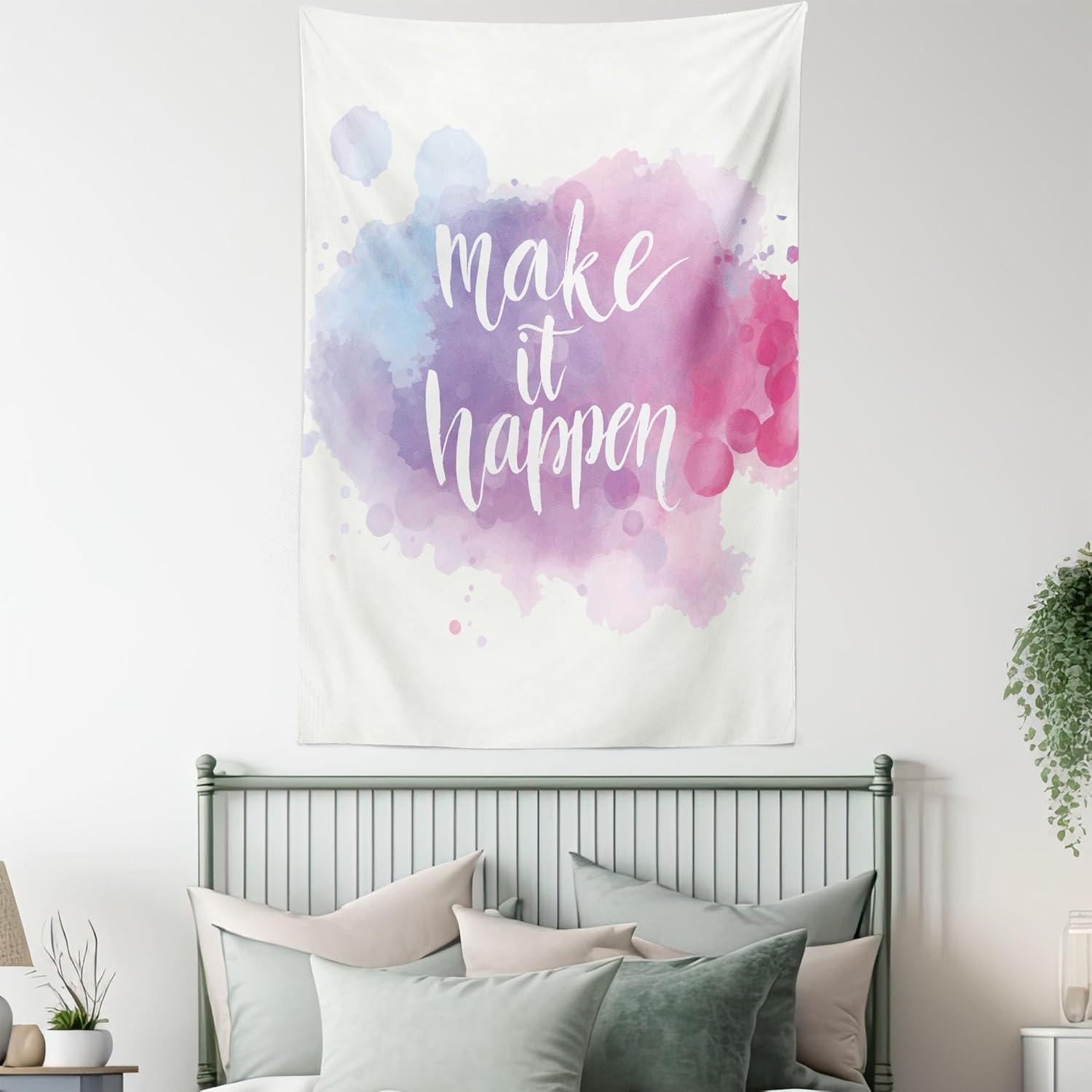imageAmbesonne Rustic Tapestry Close Line of Poppy Petals Field Meadow Summer Holiday Sun Plant Floral Theme Wide Wall Hanging for Bedroom Living Room Dorm 60quot X 40quot Orange BrownBlue Fuchsia