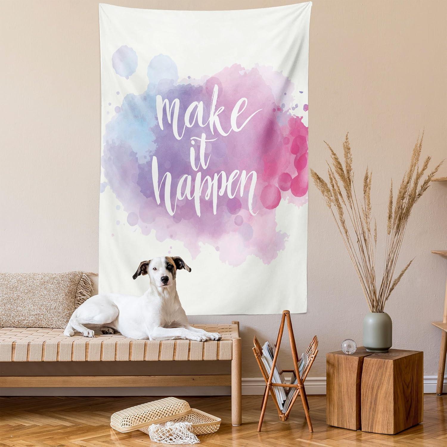 imageAmbesonne Rustic Tapestry Close Line of Poppy Petals Field Meadow Summer Holiday Sun Plant Floral Theme Wide Wall Hanging for Bedroom Living Room Dorm 60quot X 40quot Orange BrownBlue Fuchsia