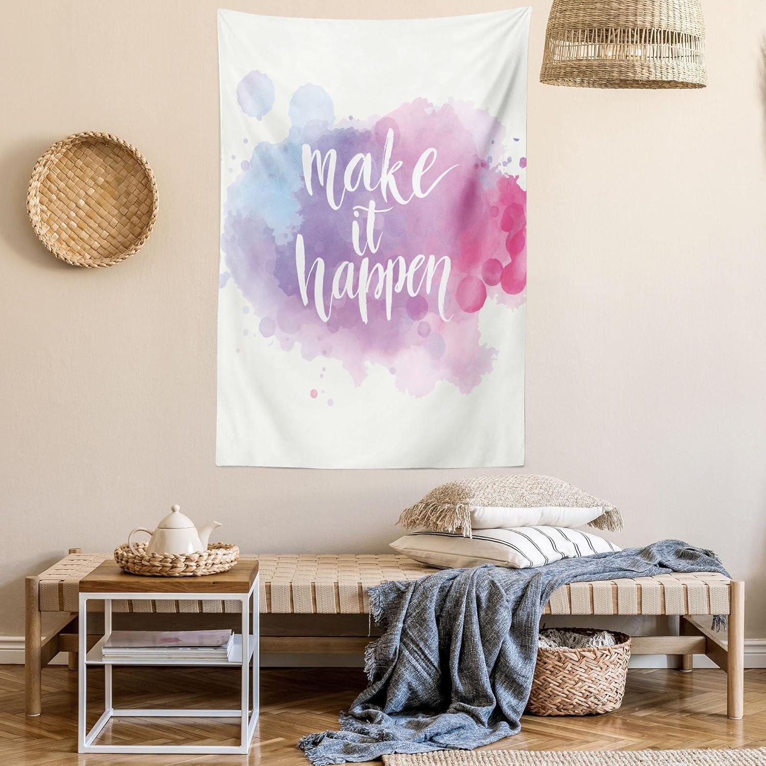 imageAmbesonne Rustic Tapestry Close Line of Poppy Petals Field Meadow Summer Holiday Sun Plant Floral Theme Wide Wall Hanging for Bedroom Living Room Dorm 60quot X 40quot Orange BrownBlue Fuchsia
