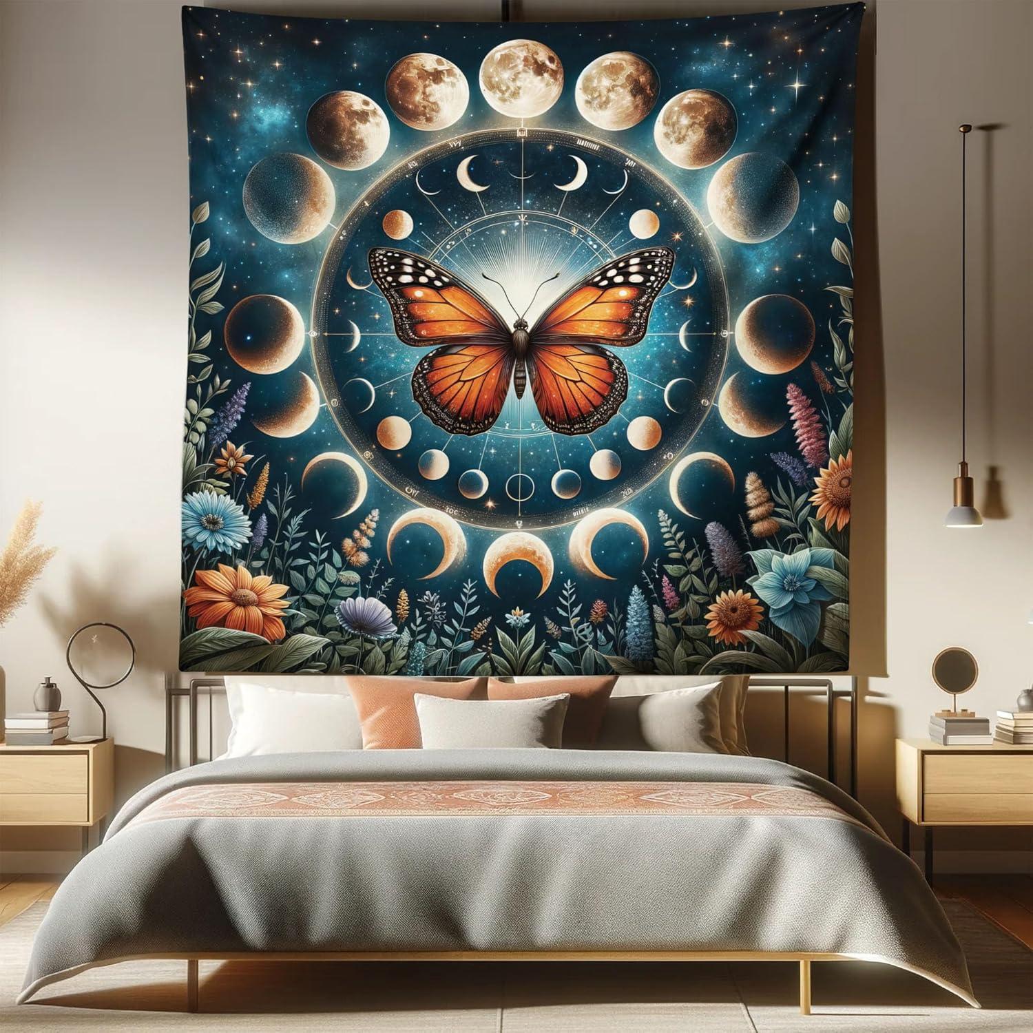 imageAmbesonne Rustic Tapestry Close Line of Poppy Petals Field Meadow Summer Holiday Sun Plant Floral Theme Wide Wall Hanging for Bedroom Living Room Dorm 60quot X 40quot Orange BrownOrange Dark Petrol Blue