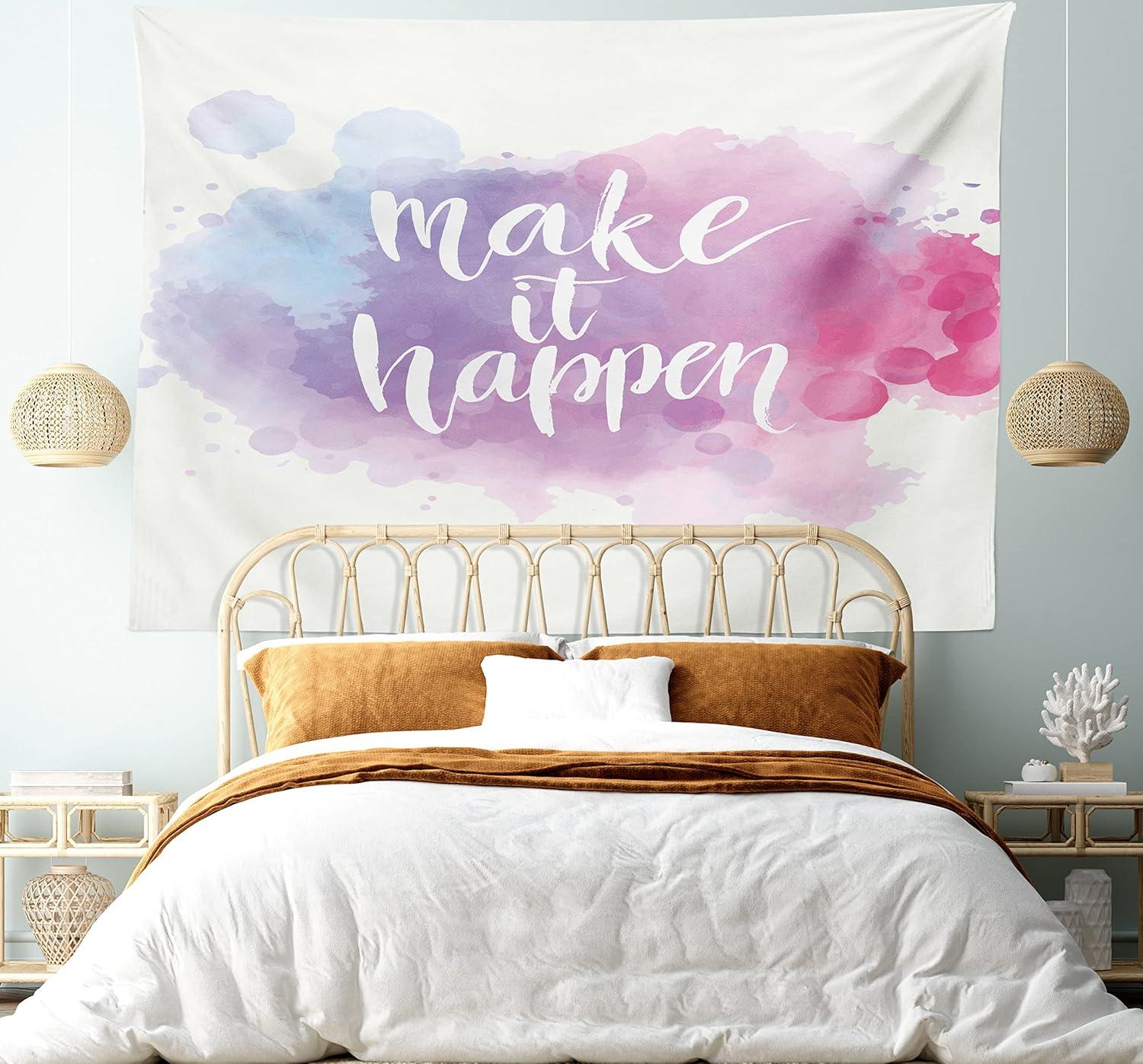 imageAmbesonne Rustic Tapestry Close Line of Poppy Petals Field Meadow Summer Holiday Sun Plant Floral Theme Wide Wall Hanging for Bedroom Living Room Dorm 60quot X 40quot Orange BrownFuchsia Blue