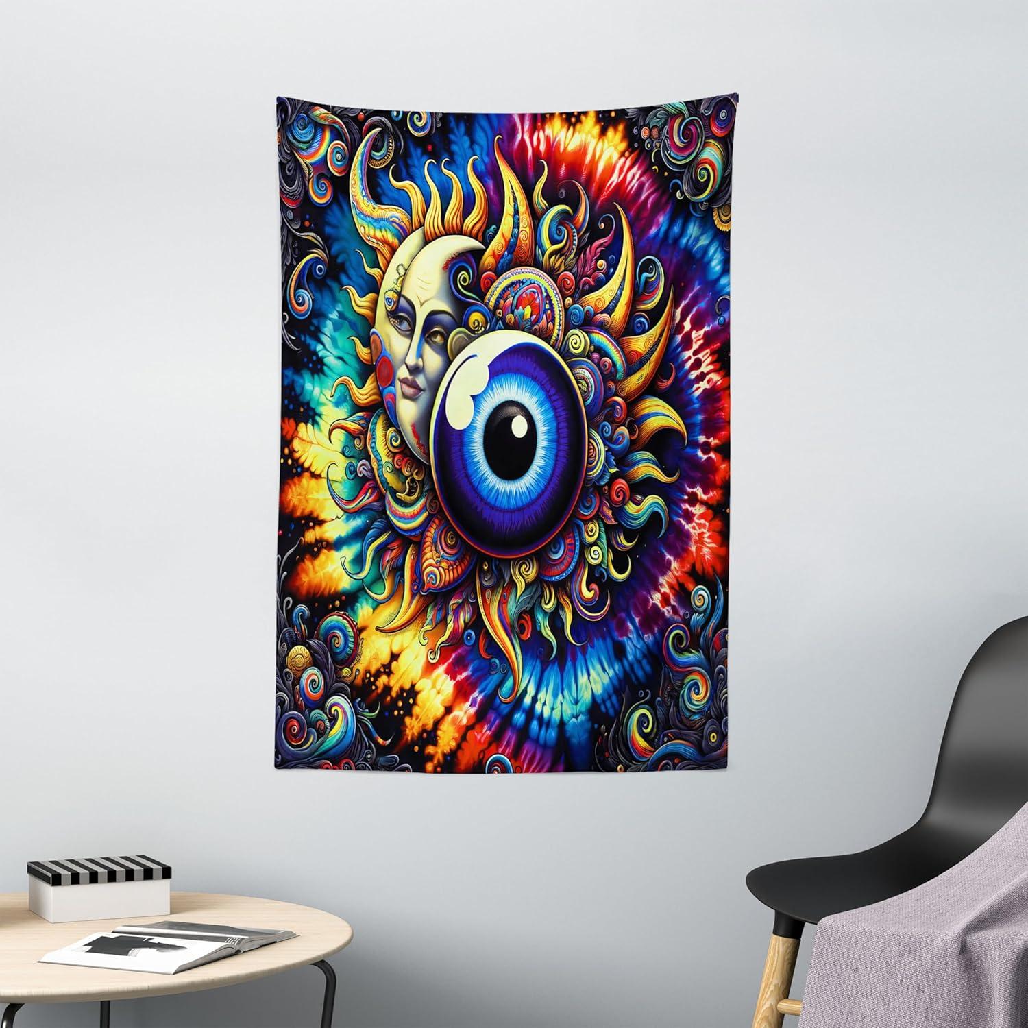 imageAmbesonne Rustic Tapestry Close Line of Poppy Petals Field Meadow Summer Holiday Sun Plant Floral Theme Wide Wall Hanging for Bedroom Living Room Dorm 60quot X 40quot Orange BrownBlue Orange Multicolor