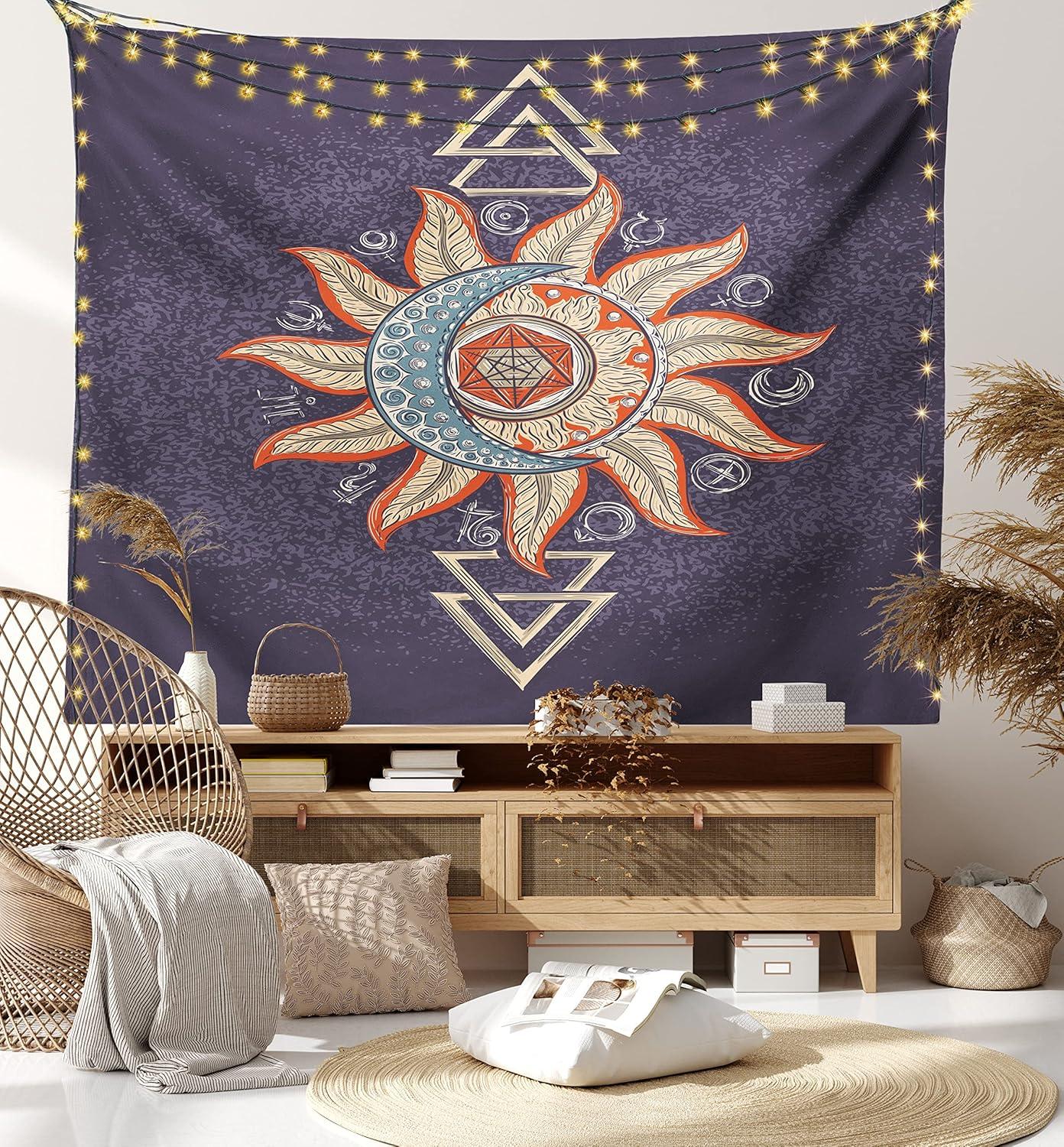 imageAmbesonne Rustic Tapestry Close Line of Poppy Petals Field Meadow Summer Holiday Sun Plant Floral Theme Wide Wall Hanging for Bedroom Living Room Dorm 60quot X 40quot Orange BrownMulticolor