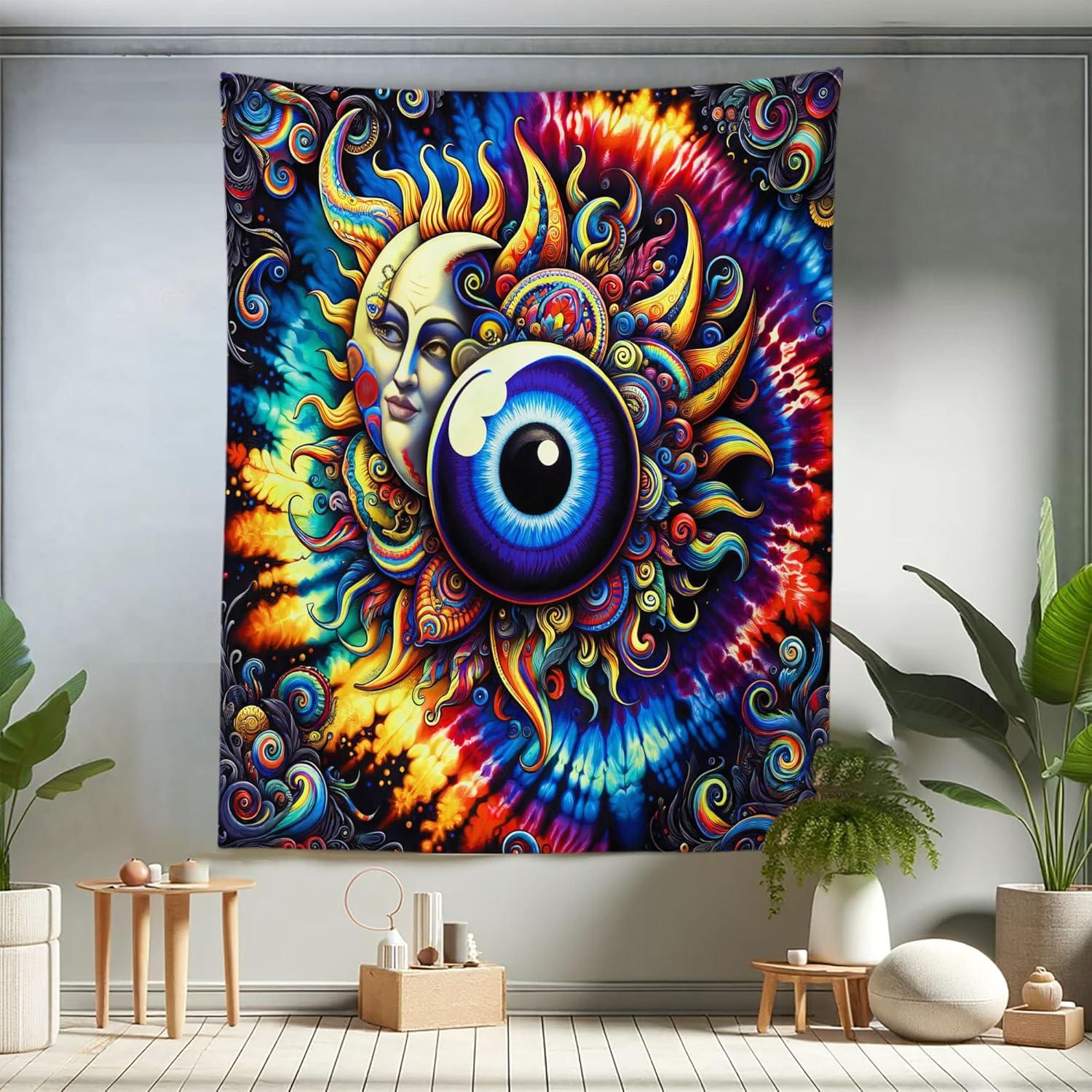 imageAmbesonne Rustic Tapestry Close Line of Poppy Petals Field Meadow Summer Holiday Sun Plant Floral Theme Wide Wall Hanging for Bedroom Living Room Dorm 60quot X 40quot Orange BrownBlue Orange Multicolor